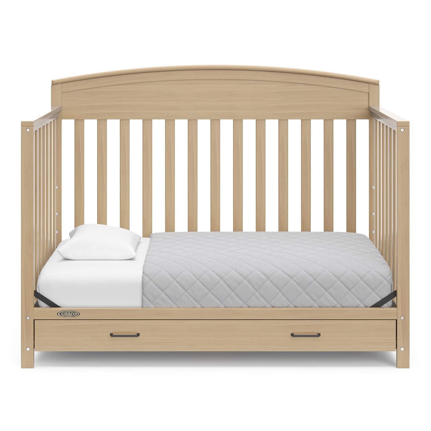 imageGraco Benton 5in1 Convertible Crib Pebble Gray GREENGUARD Gold Certified Converts from Baby Crib to Toddler Bed Daybed and FullSize Bed Fits Standard FullSize Crib MattressDriftwood