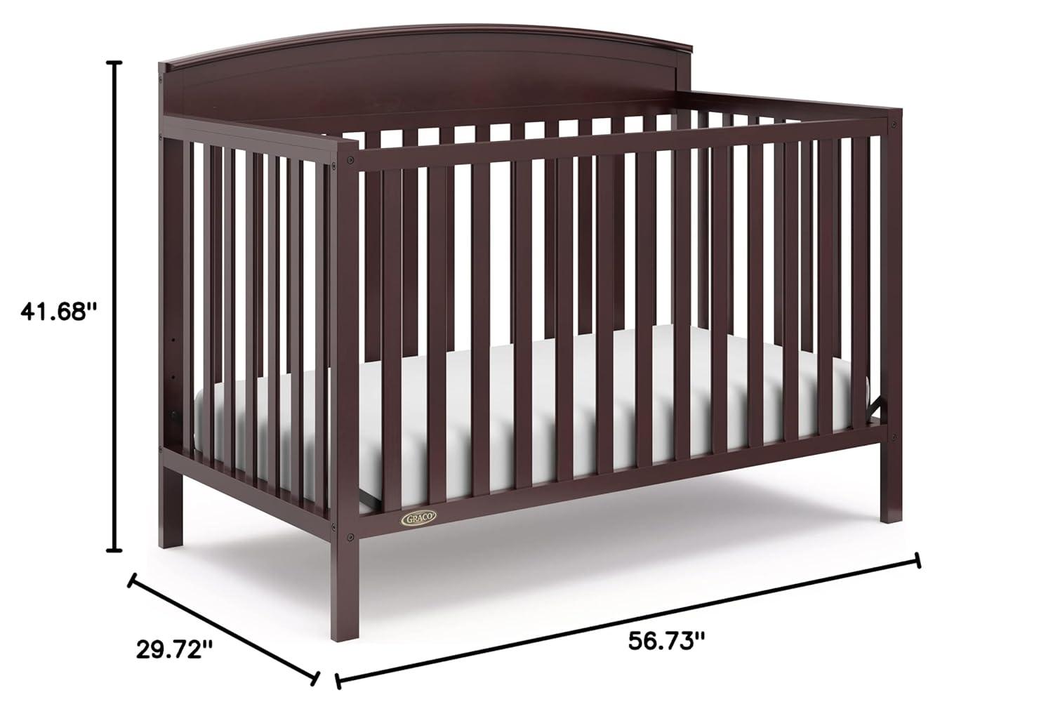imageGraco Benton 5in1 Convertible Crib Pebble Gray GREENGUARD Gold Certified Converts from Baby Crib to Toddler Bed Daybed and FullSize Bed Fits Standard FullSize Crib MattressEspresso