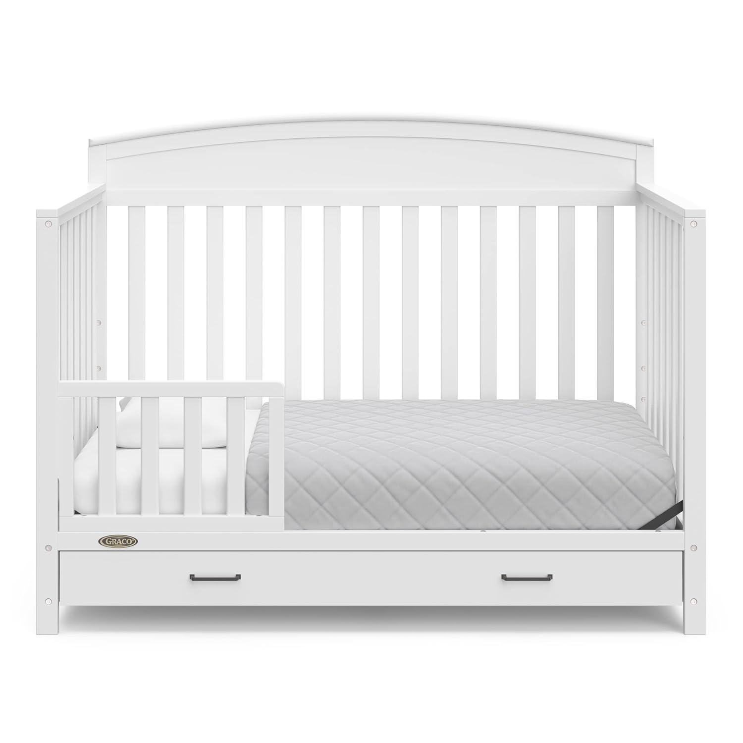 imageGraco Benton 5in1 Convertible Crib Pebble Gray GREENGUARD Gold Certified Converts from Baby Crib to Toddler Bed Daybed and FullSize Bed Fits Standard FullSize Crib MattressWhite