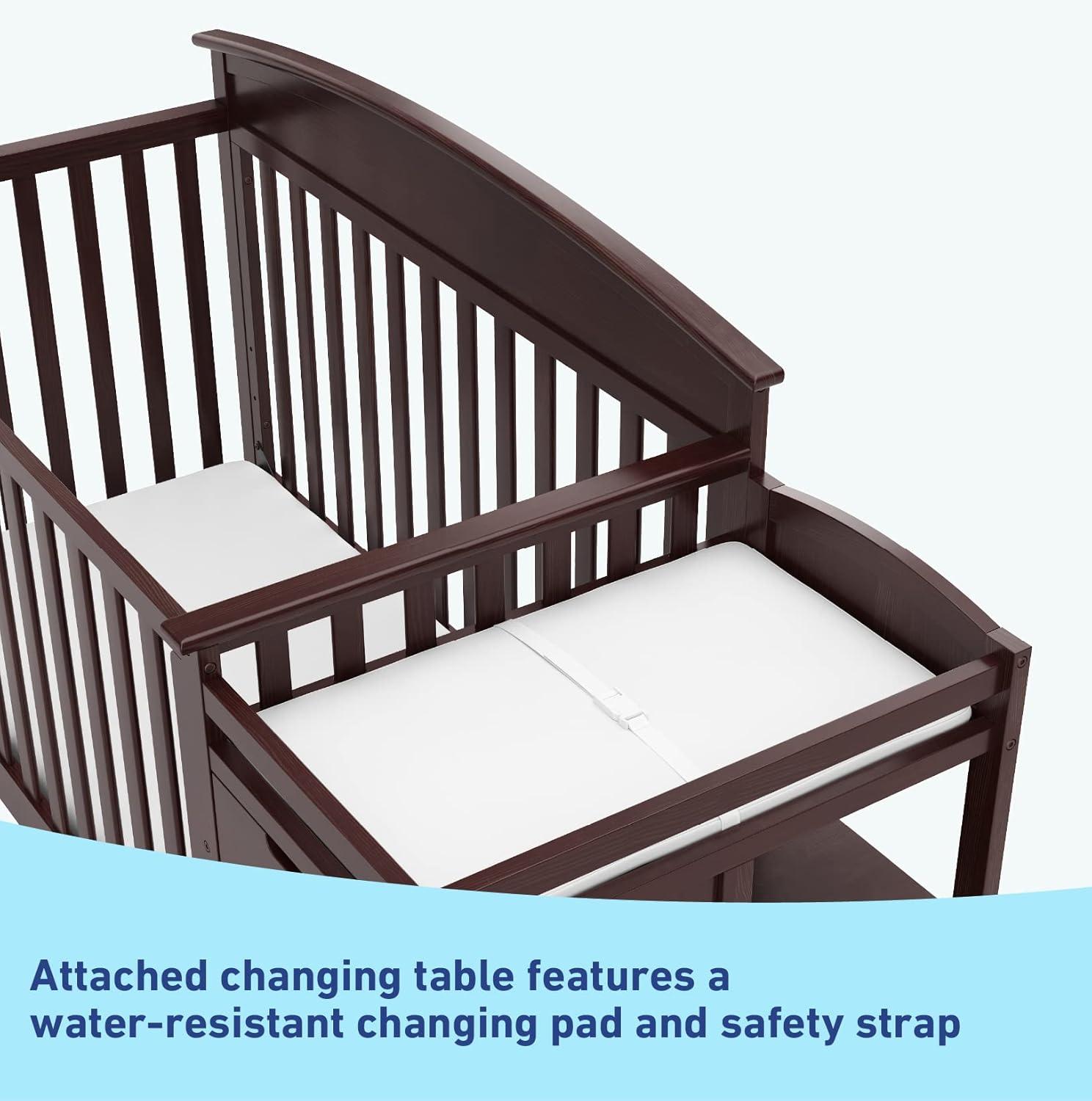 imageGraco Benton 5in1 Convertible Crib Pebble Gray GREENGUARD Gold Certified Converts from Baby Crib to Toddler Bed Daybed and FullSize Bed Fits Standard FullSize Crib MattressEspresso