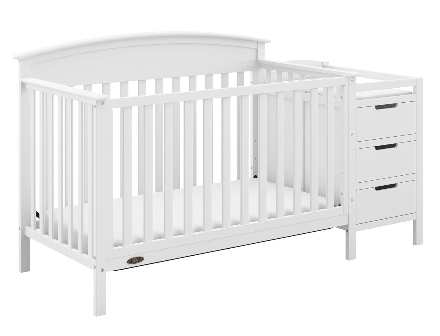 imageGraco Benton 5in1 Convertible Crib Pebble Gray GREENGUARD Gold Certified Converts from Baby Crib to Toddler Bed Daybed and FullSize Bed Fits Standard FullSize Crib MattressWhite