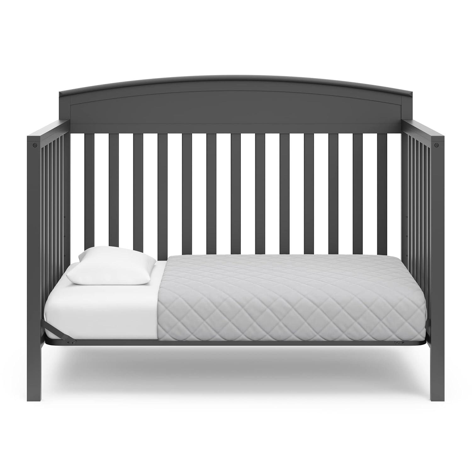 imageGraco Benton 5in1 Convertible Crib Pebble Gray GREENGUARD Gold Certified Converts from Baby Crib to Toddler Bed Daybed and FullSize Bed Fits Standard FullSize Crib MattressGrey