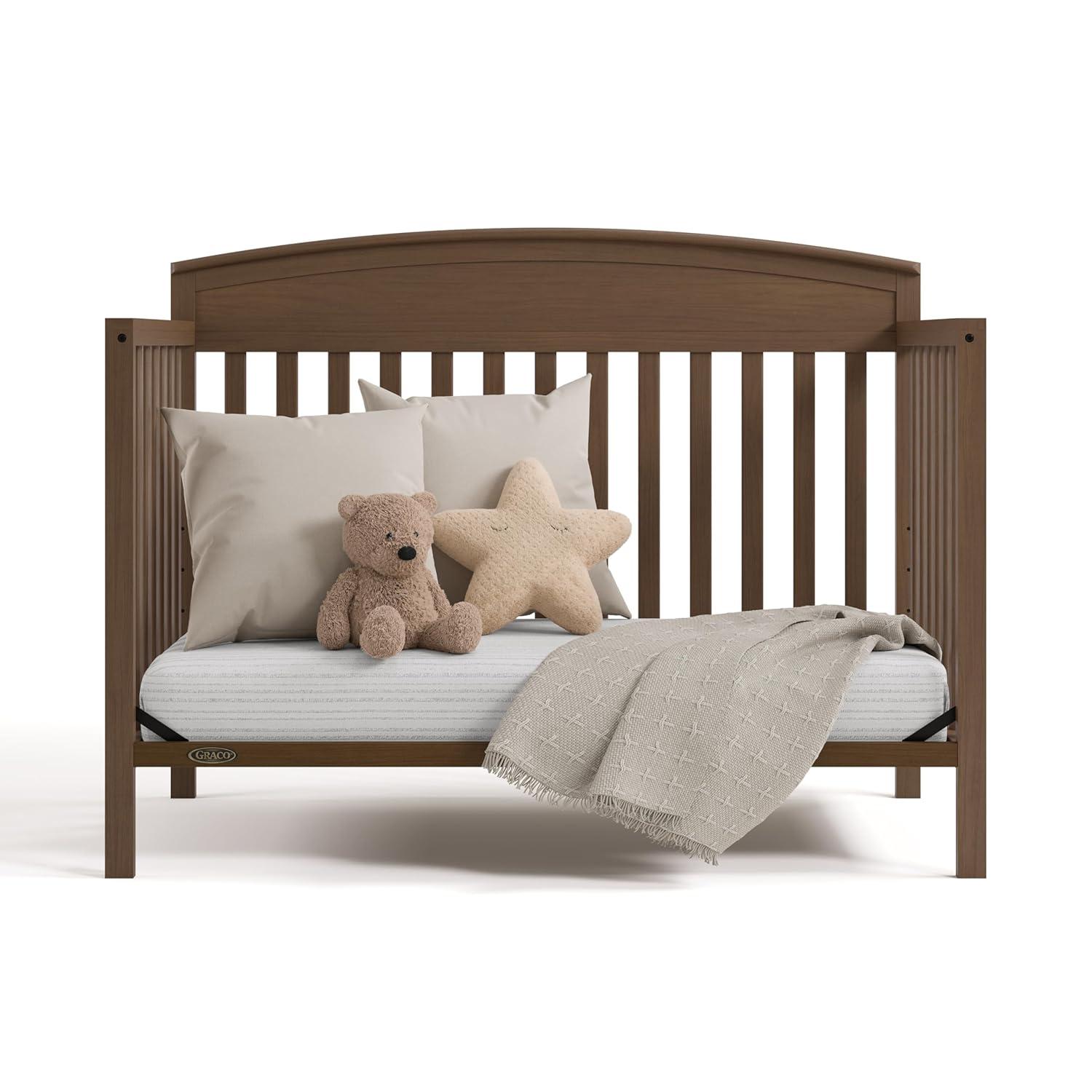 imageGraco Benton 5in1 Convertible Crib Pebble Gray GREENGUARD Gold Certified Converts from Baby Crib to Toddler Bed Daybed and FullSize Bed Fits Standard FullSize Crib MattressHazelnut