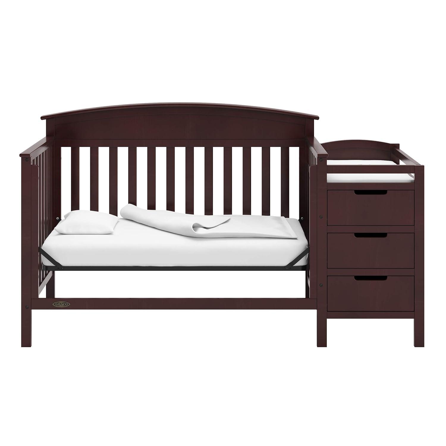 imageGraco Benton 5in1 Convertible Crib Pebble Gray GREENGUARD Gold Certified Converts from Baby Crib to Toddler Bed Daybed and FullSize Bed Fits Standard FullSize Crib MattressEspresso