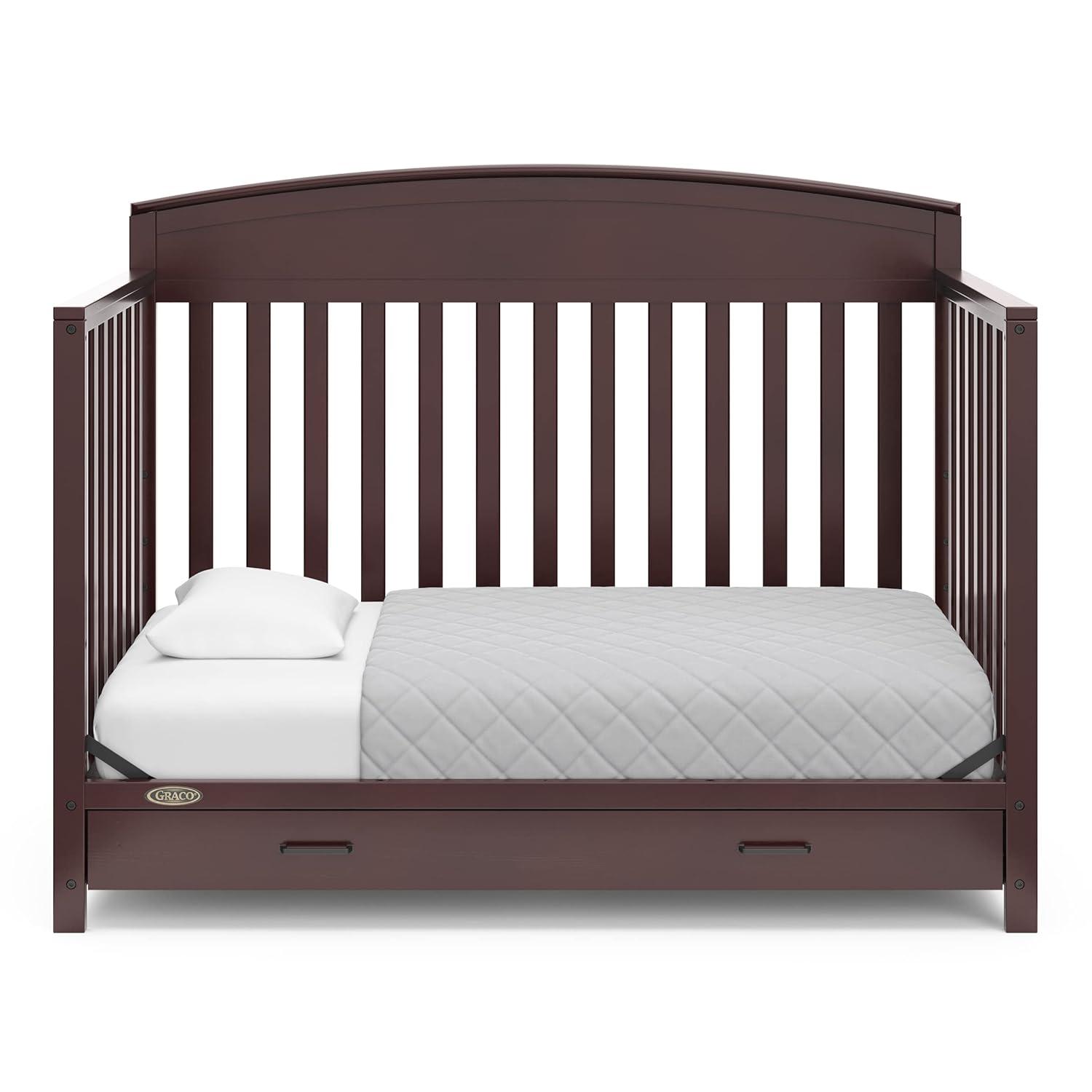 imageGraco Benton 5in1 Convertible Crib Pebble Gray GREENGUARD Gold Certified Converts from Baby Crib to Toddler Bed Daybed and FullSize Bed Fits Standard FullSize Crib MattressEspresso