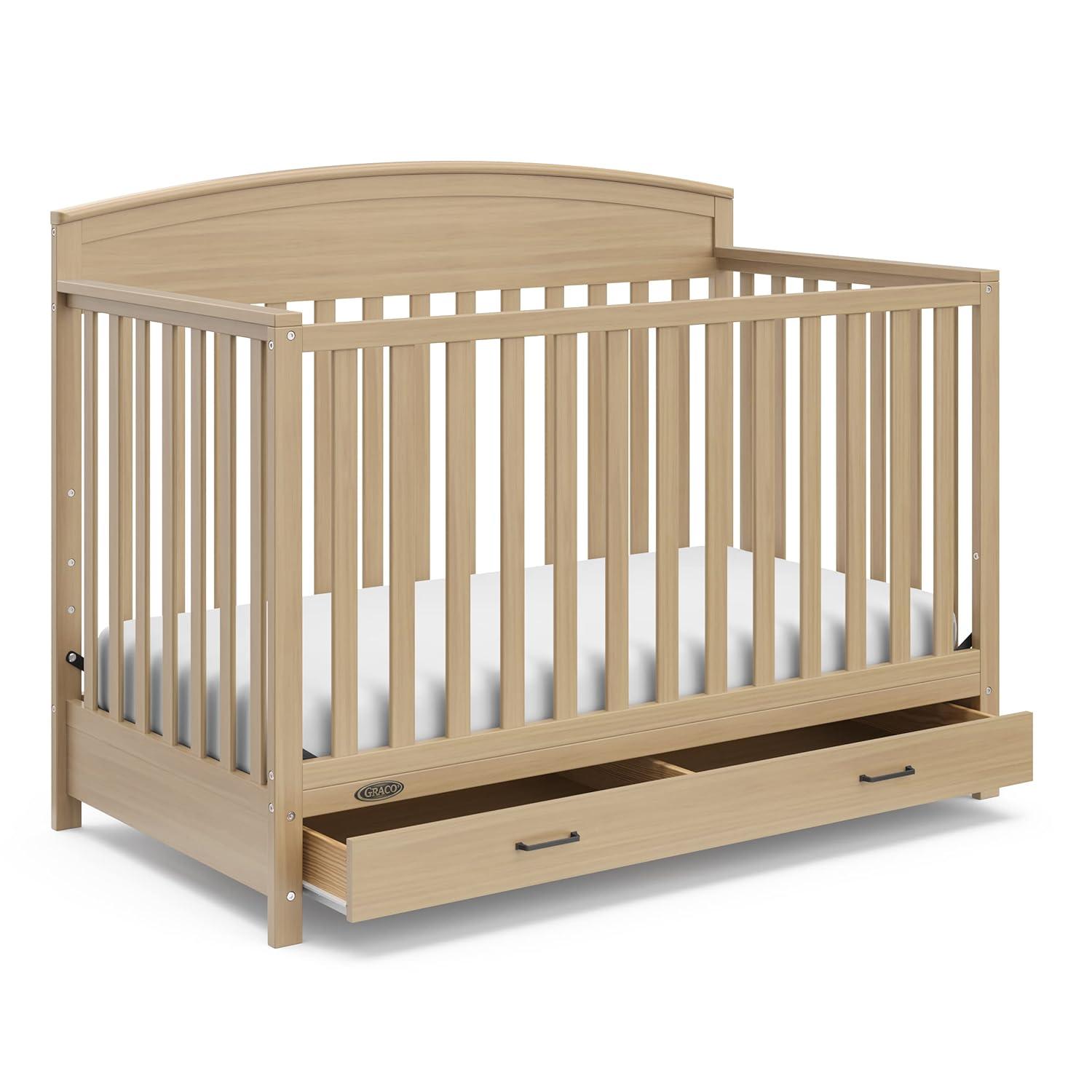 imageGraco Benton 5in1 Convertible Crib Pebble Gray GREENGUARD Gold Certified Converts from Baby Crib to Toddler Bed Daybed and FullSize Bed Fits Standard FullSize Crib MattressDriftwood