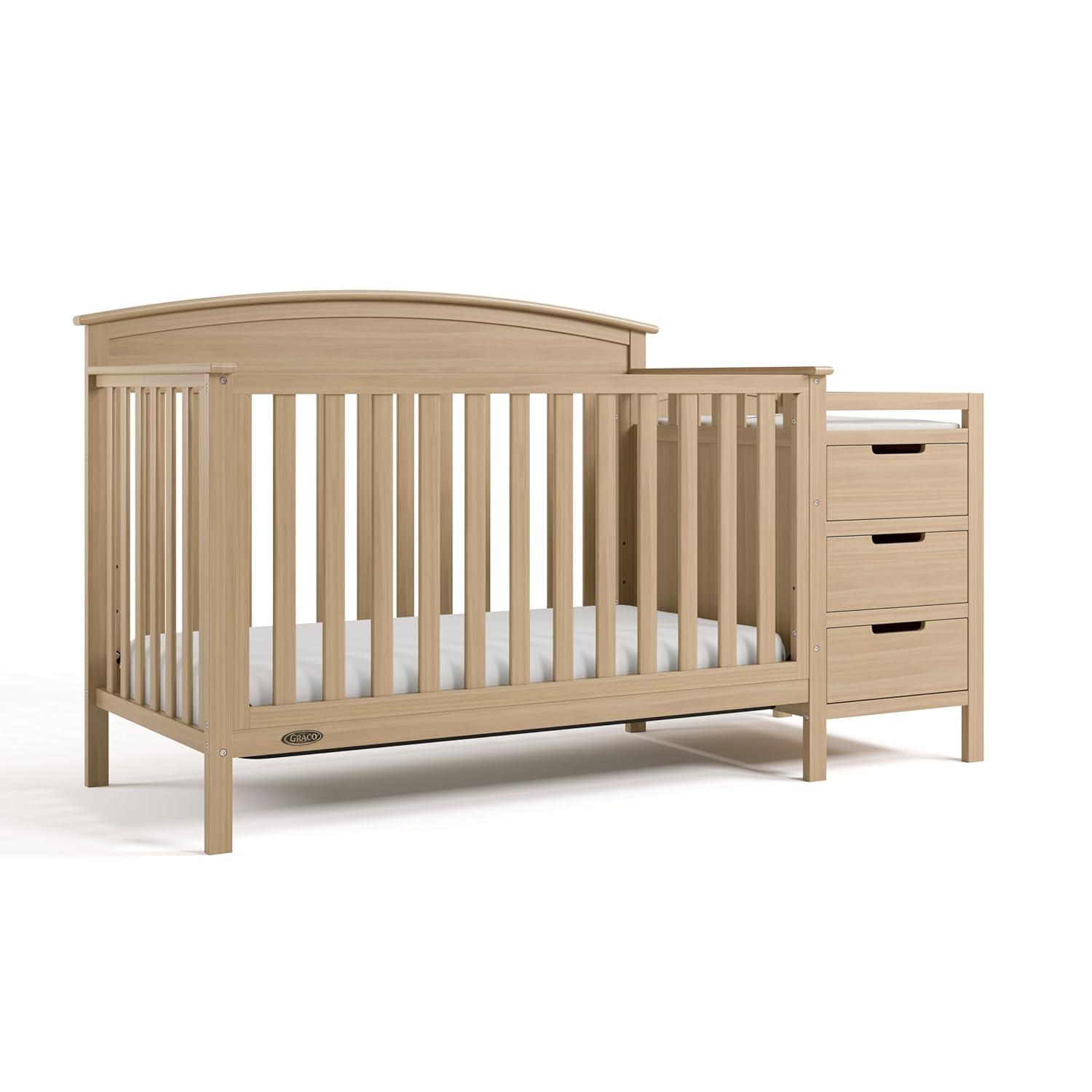 imageGraco Benton 5in1 Convertible Crib Pebble Gray GREENGUARD Gold Certified Converts from Baby Crib to Toddler Bed Daybed and FullSize Bed Fits Standard FullSize Crib MattressDriftwood
