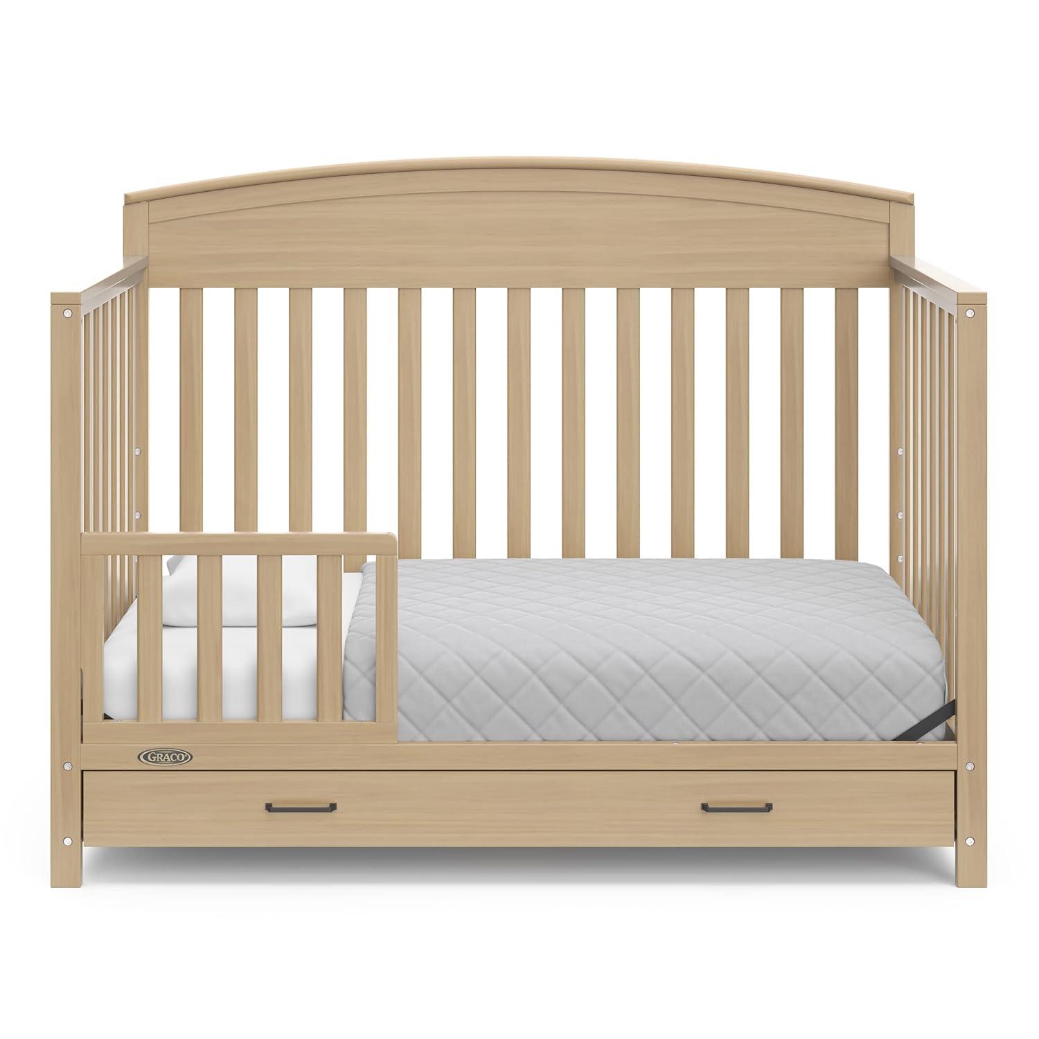 imageGraco Benton 5in1 Convertible Crib Pebble Gray GREENGUARD Gold Certified Converts from Baby Crib to Toddler Bed Daybed and FullSize Bed Fits Standard FullSize Crib MattressDriftwood