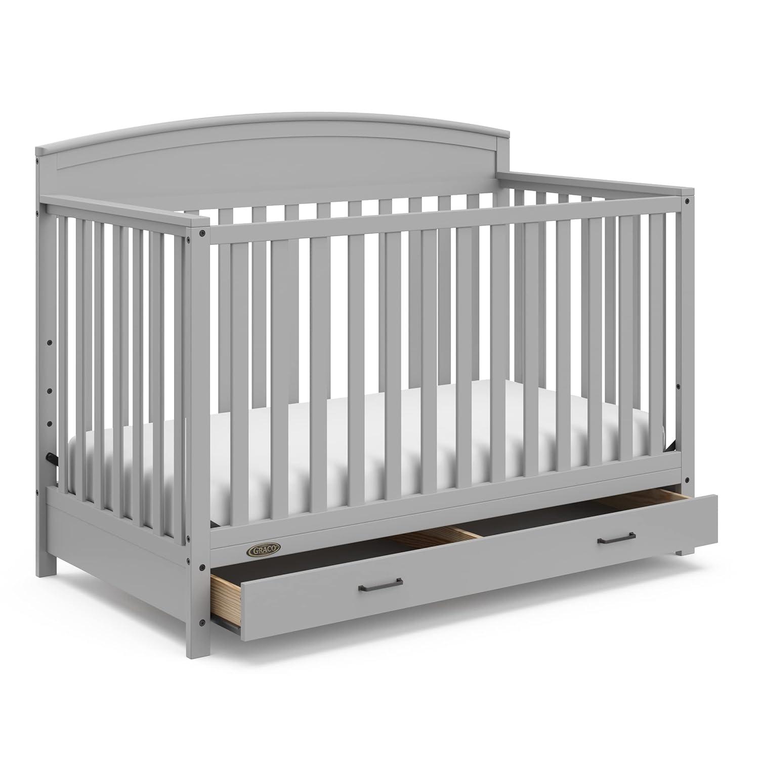 imageGraco Benton 5in1 Convertible Crib Pebble Gray GREENGUARD Gold Certified Converts from Baby Crib to Toddler Bed Daybed and FullSize Bed Fits Standard FullSize Crib MattressPebble Gray