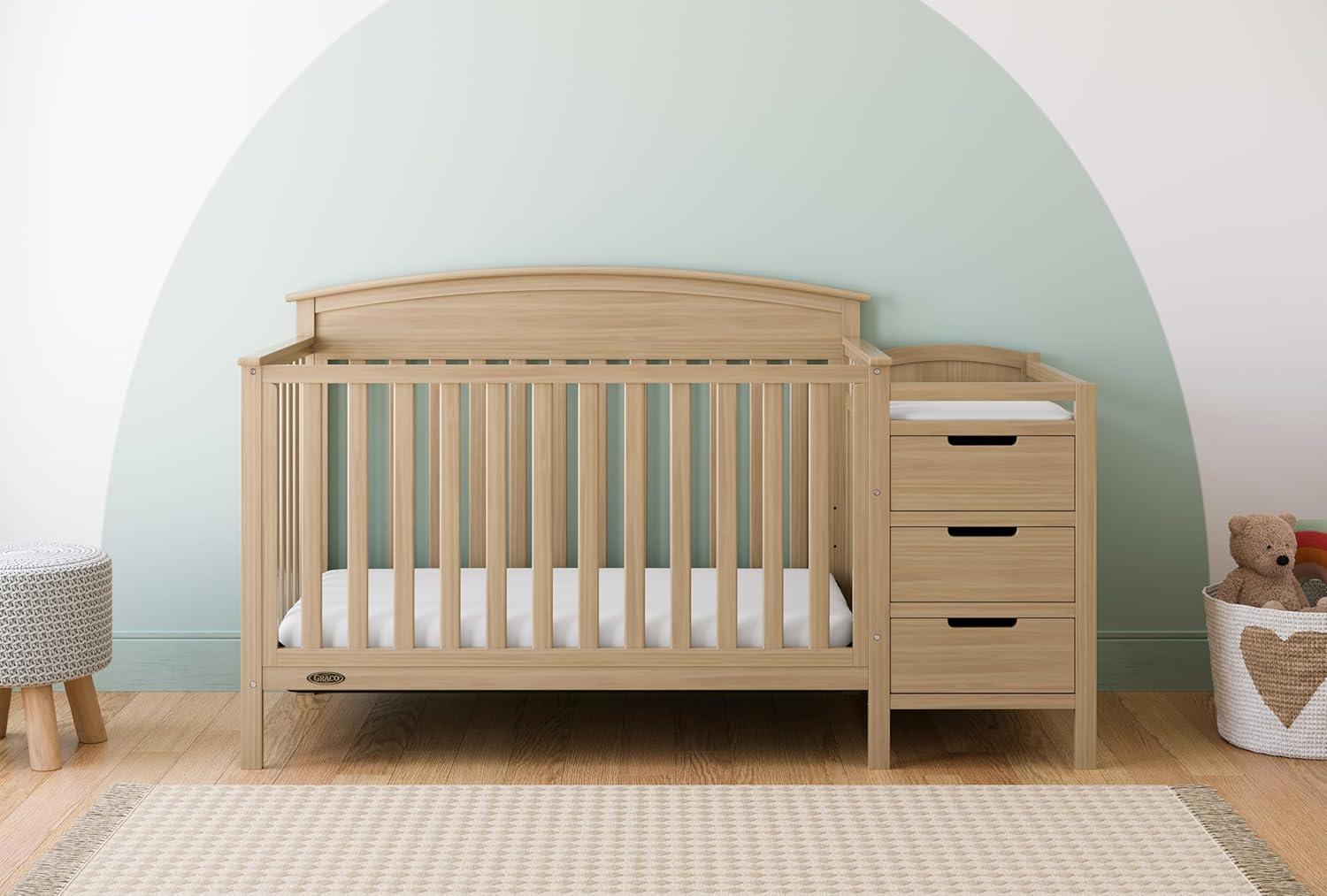 imageGraco Benton 5in1 Convertible Crib Pebble Gray GREENGUARD Gold Certified Converts from Baby Crib to Toddler Bed Daybed and FullSize Bed Fits Standard FullSize Crib MattressDriftwood
