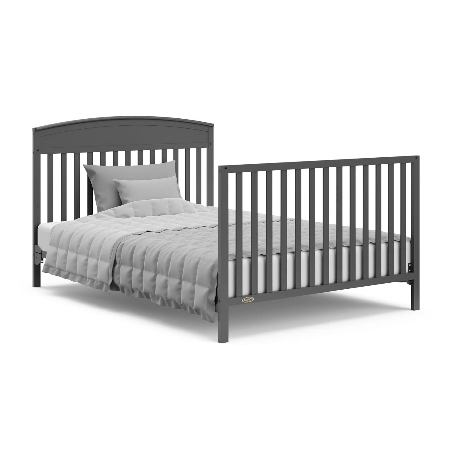 imageGraco Benton 5in1 Convertible Crib Pebble Gray GREENGUARD Gold Certified Converts from Baby Crib to Toddler Bed Daybed and FullSize Bed Fits Standard FullSize Crib MattressGrey