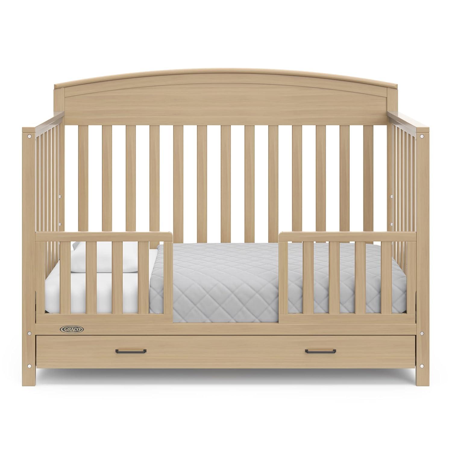 imageGraco Benton 5in1 Convertible Crib Pebble Gray GREENGUARD Gold Certified Converts from Baby Crib to Toddler Bed Daybed and FullSize Bed Fits Standard FullSize Crib MattressDriftwood