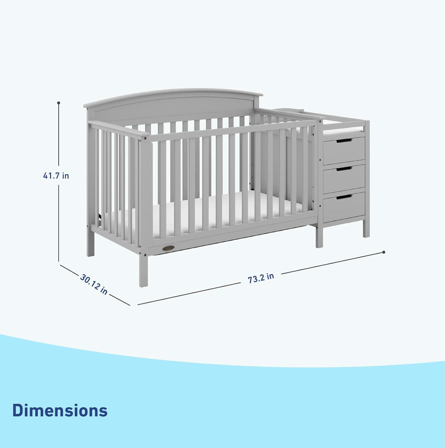 imageGraco Benton 5in1 Convertible Crib Pebble Gray GREENGUARD Gold Certified Converts from Baby Crib to Toddler Bed Daybed and FullSize Bed Fits Standard FullSize Crib MattressPebble Gray