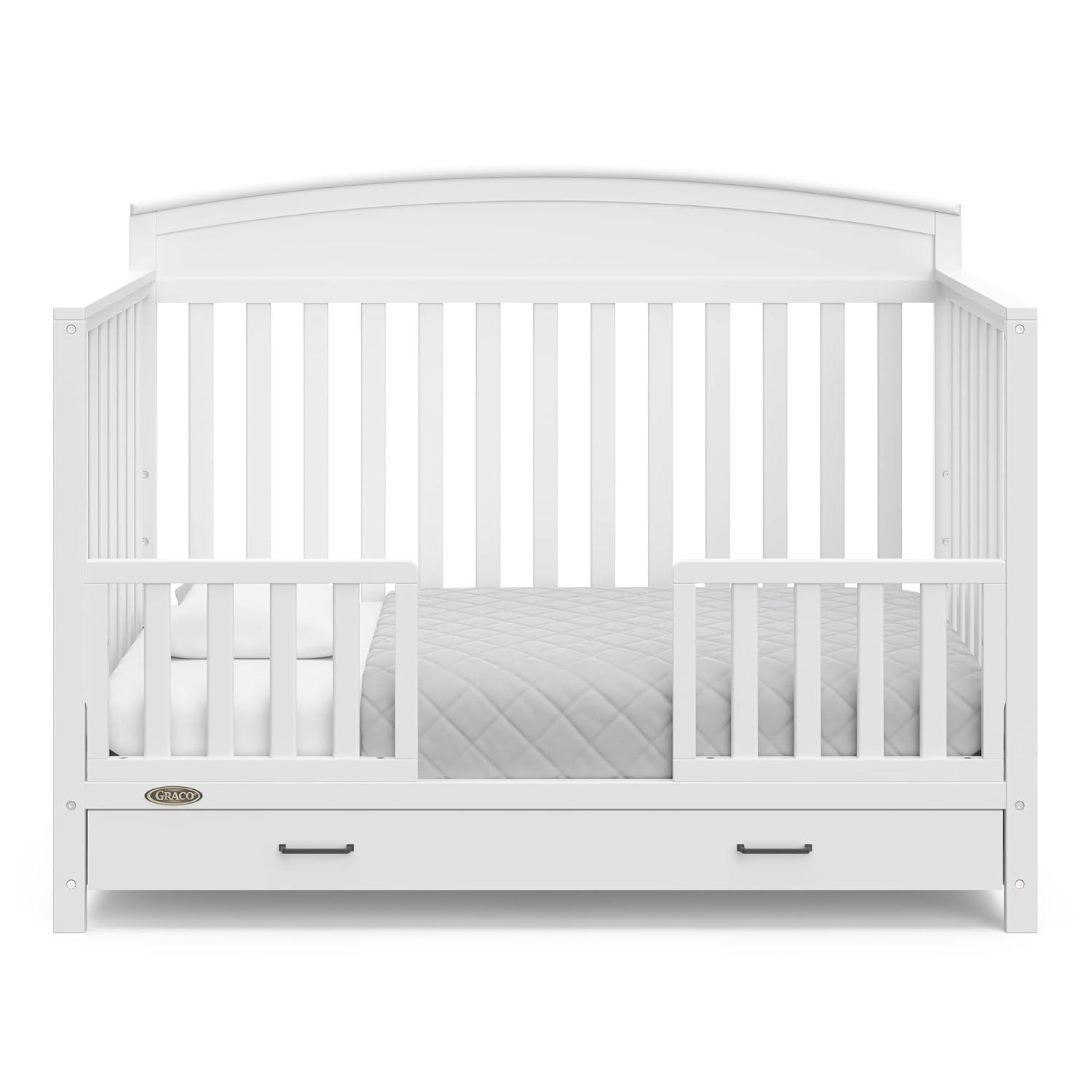 imageGraco Benton 5in1 Convertible Crib Pebble Gray GREENGUARD Gold Certified Converts from Baby Crib to Toddler Bed Daybed and FullSize Bed Fits Standard FullSize Crib MattressWhite