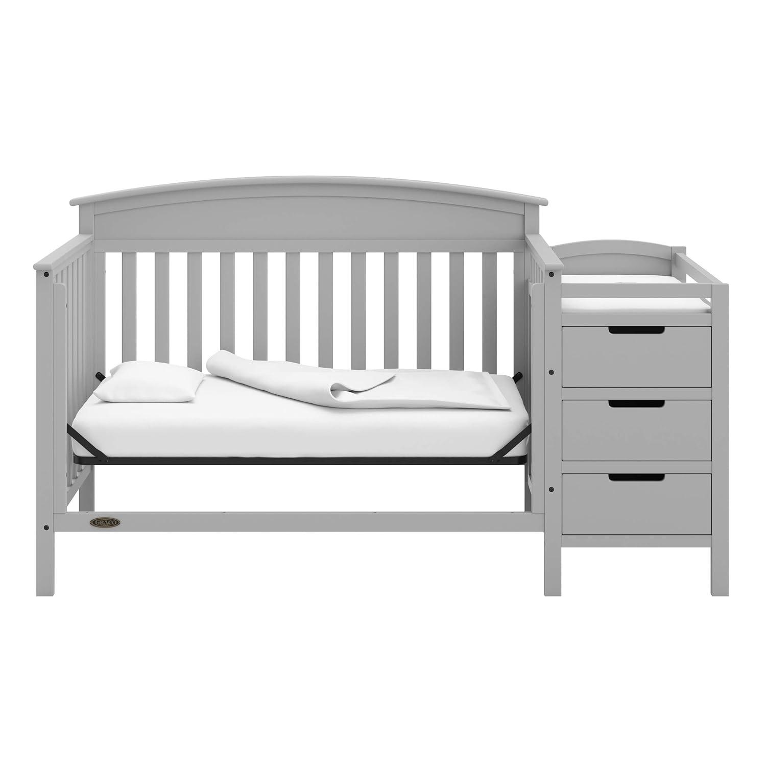 imageGraco Benton 5in1 Convertible Crib Pebble Gray GREENGUARD Gold Certified Converts from Baby Crib to Toddler Bed Daybed and FullSize Bed Fits Standard FullSize Crib MattressPebble Gray