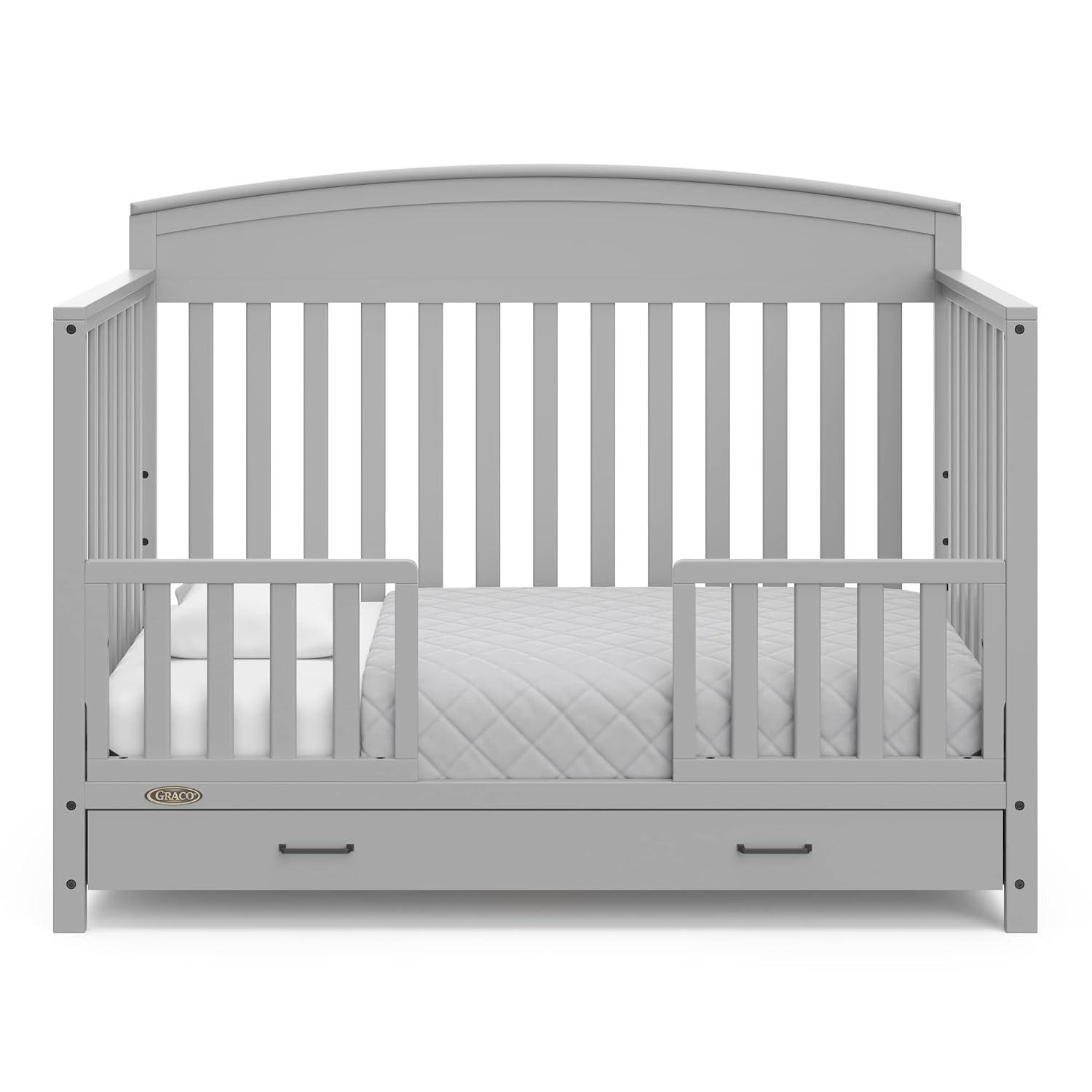 imageGraco Benton 5in1 Convertible Crib Pebble Gray GREENGUARD Gold Certified Converts from Baby Crib to Toddler Bed Daybed and FullSize Bed Fits Standard FullSize Crib MattressPebble Gray