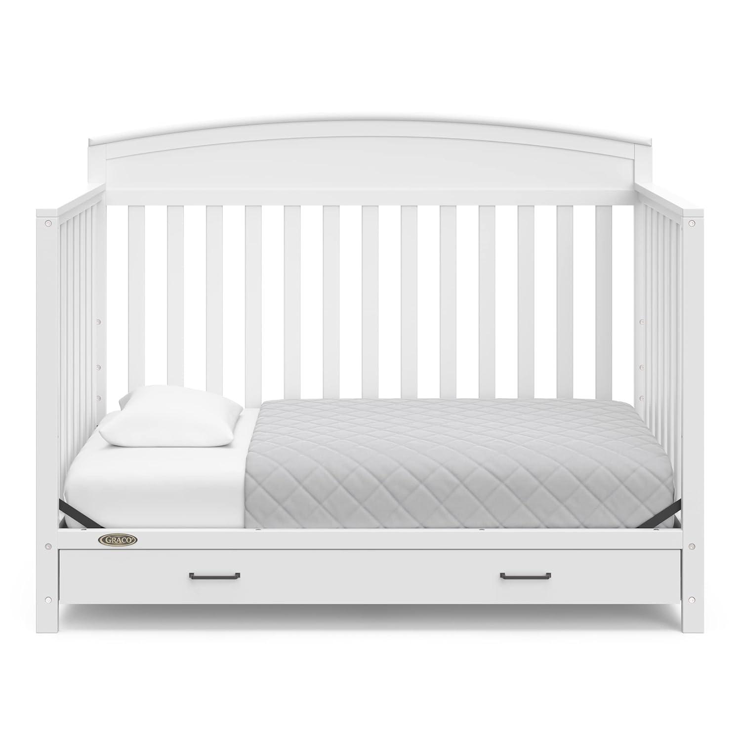 imageGraco Benton 5in1 Convertible Crib Pebble Gray GREENGUARD Gold Certified Converts from Baby Crib to Toddler Bed Daybed and FullSize Bed Fits Standard FullSize Crib MattressWhite