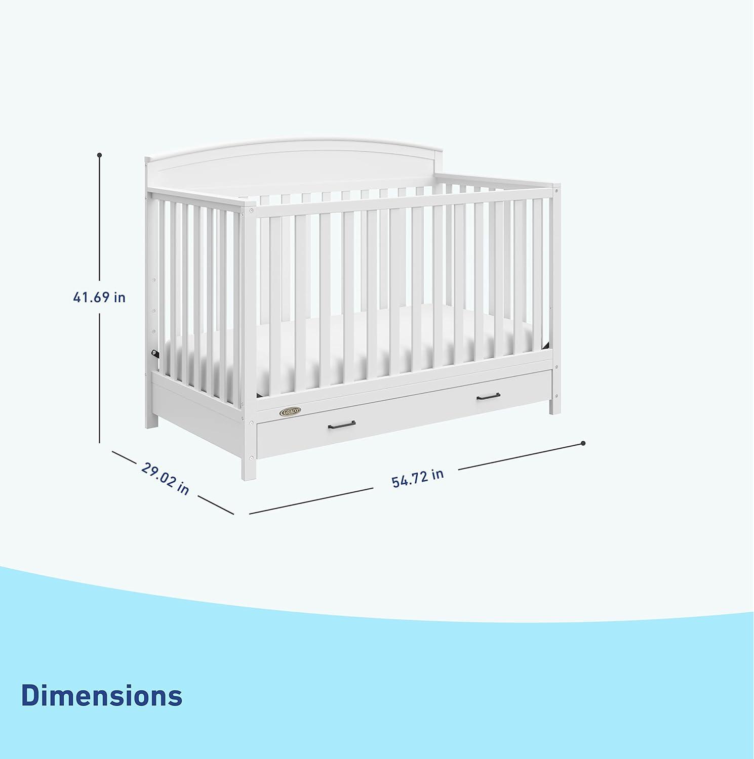 imageGraco Benton 5in1 Convertible Crib Pebble Gray GREENGUARD Gold Certified Converts from Baby Crib to Toddler Bed Daybed and FullSize Bed Fits Standard FullSize Crib MattressWhite