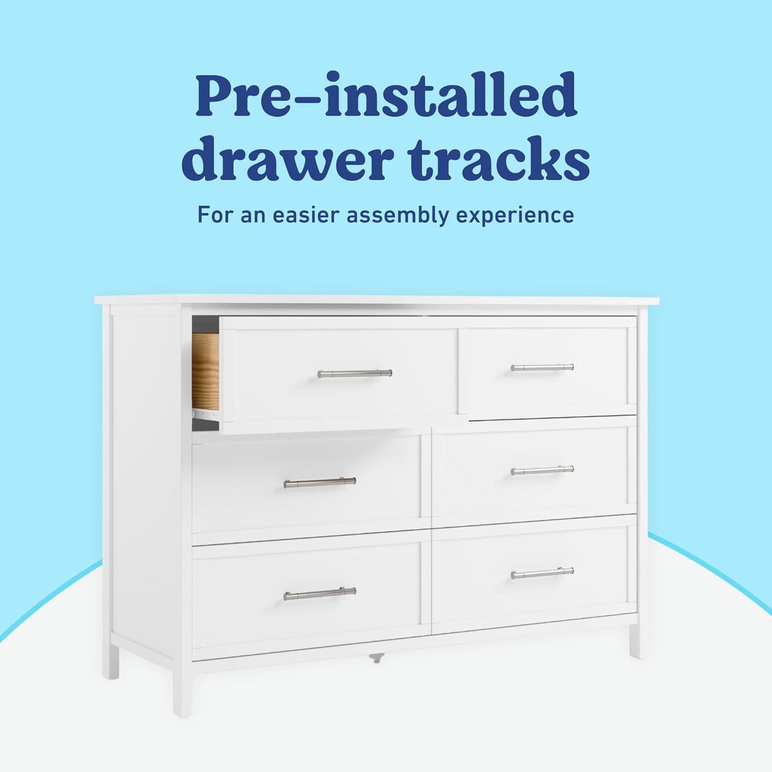 imageGraco Classic 3 Drawer Changing Table Dresser White GREENGUARD Gold Certified Baby Dresser with Changing Table Top Includes Interlocking Drawer SystemWhite