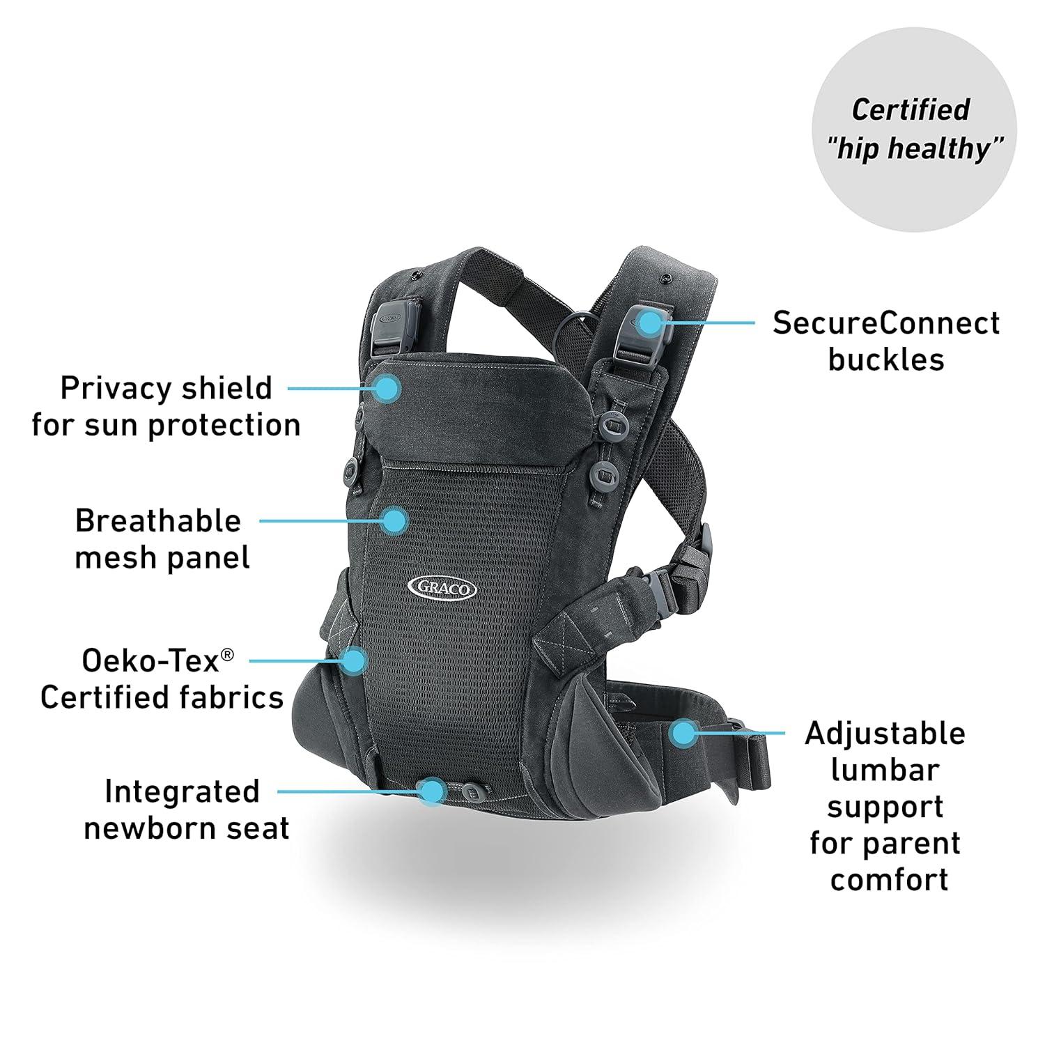 imageGraco Cradle Me Lite 3in1 Baby CarrierCharcoal Gray