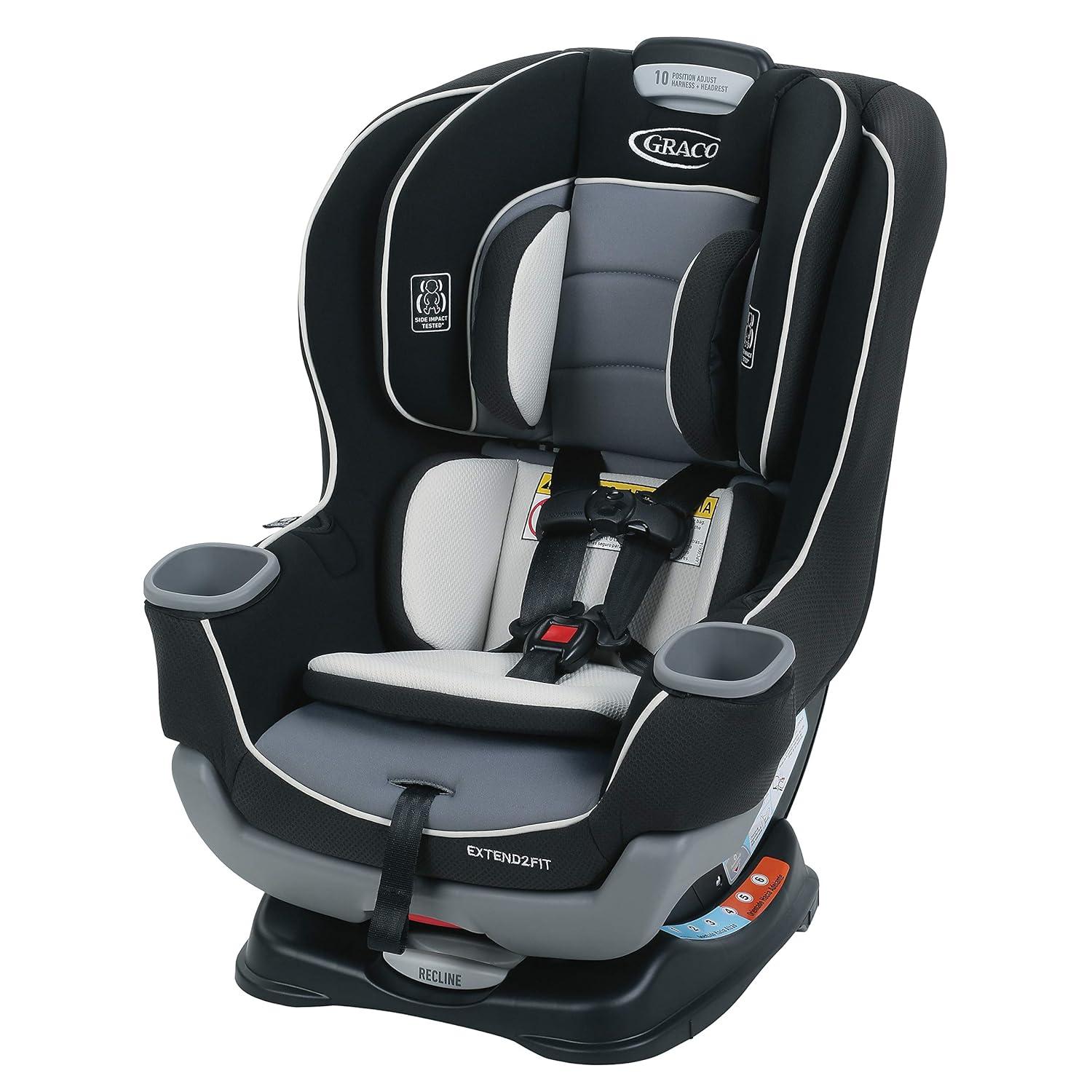 imageGraco Extend2Fit Kenzie 2in1 Convertible Car Seat for Infants to Toddlers with Advanced Safety FeaturesGotham