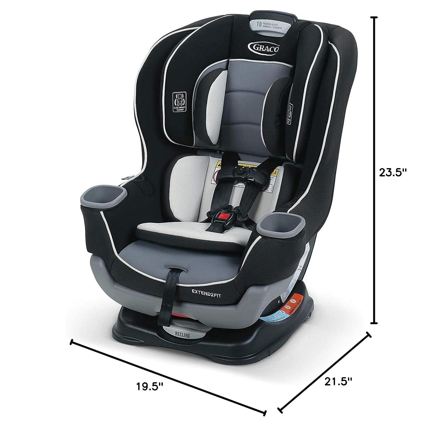 imageGraco Extend2Fit Kenzie 2in1 Convertible Car Seat for Infants to Toddlers with Advanced Safety FeaturesGotham