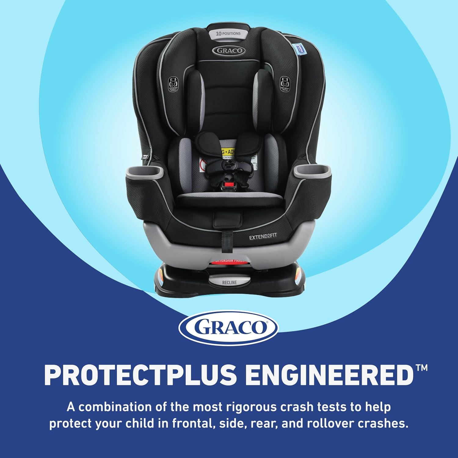 imageGraco Extend2Fit Kenzie 2in1 Convertible Car Seat for Infants to Toddlers with Advanced Safety FeaturesGotham