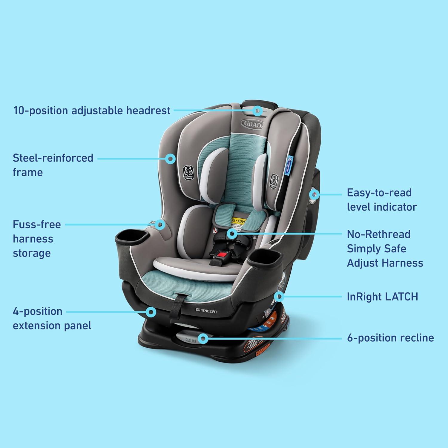 imageGraco Extend2Fit Kenzie 2in1 Convertible Car Seat for Infants to Toddlers with Advanced Safety FeaturesSpire 20