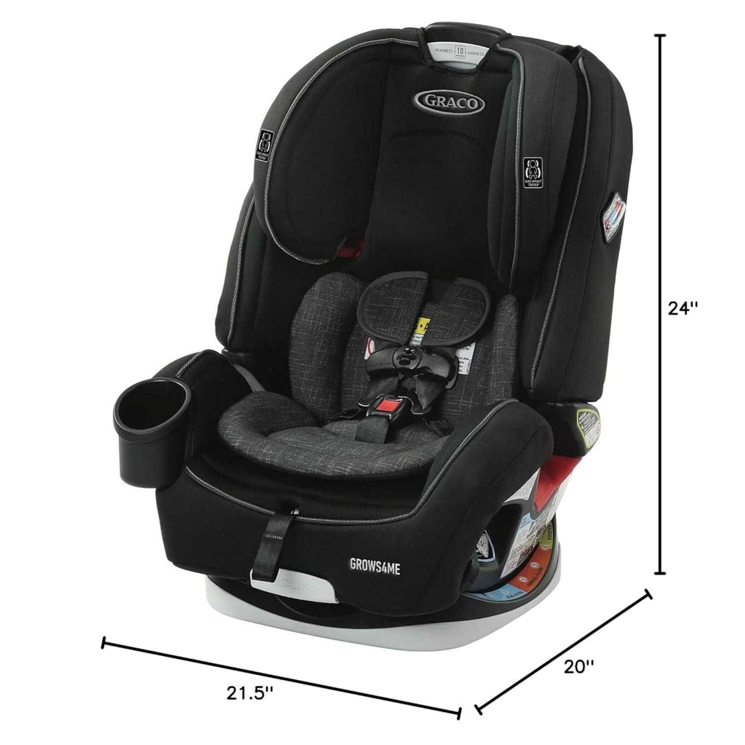 imageGraco Grows4Me 4in1 Car Seat Convertible Infant to Toddler Car Seat and Booster West Point Design for 10 Years of Safe Comfortable JourneysWest Point