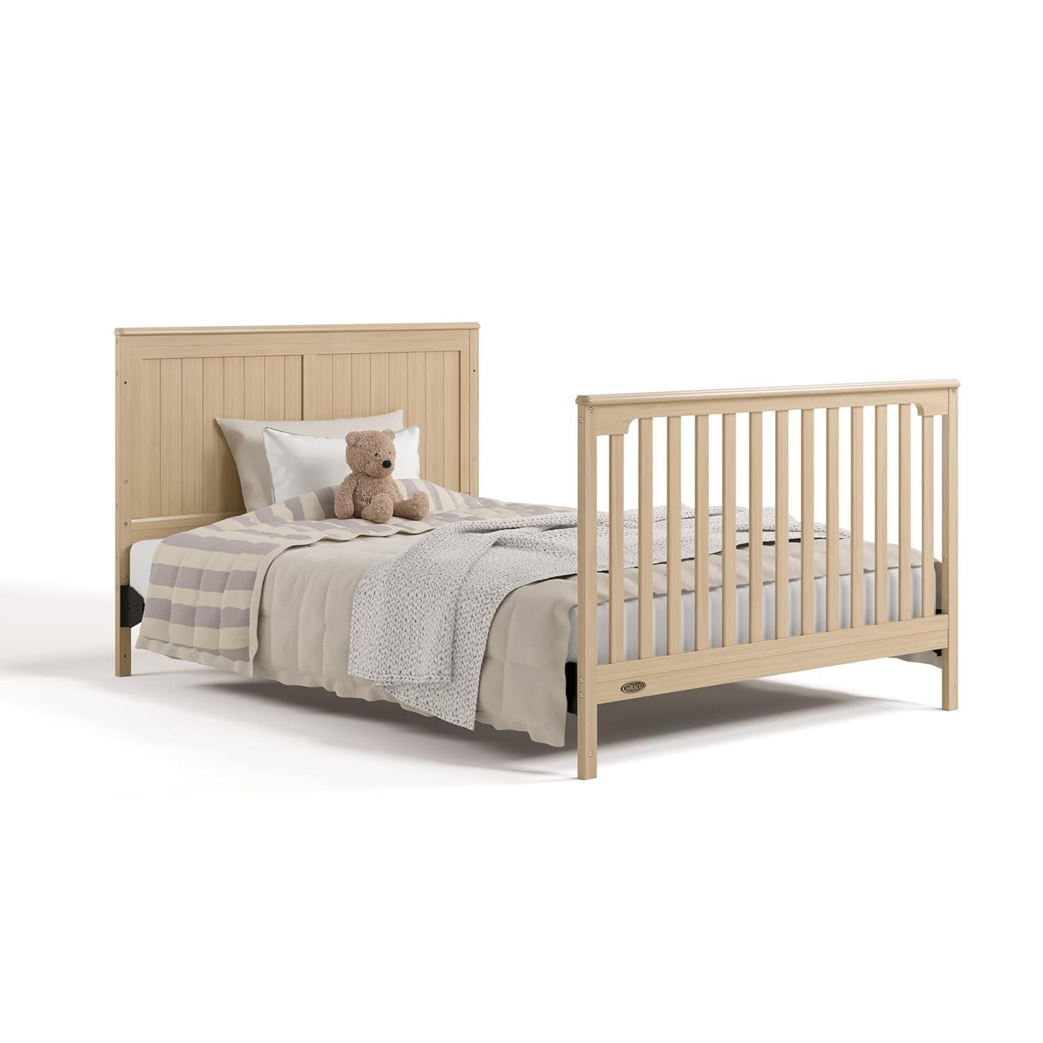 imageGraco Hadley 5in1 Convertible Crib ampamp Changer Espresso GREENGUARD Gold Certified Fits Standard Crib Mattress Converts to Toddler Bed and Full Bed 4 Adjustable Mattress HeightsDriftwood