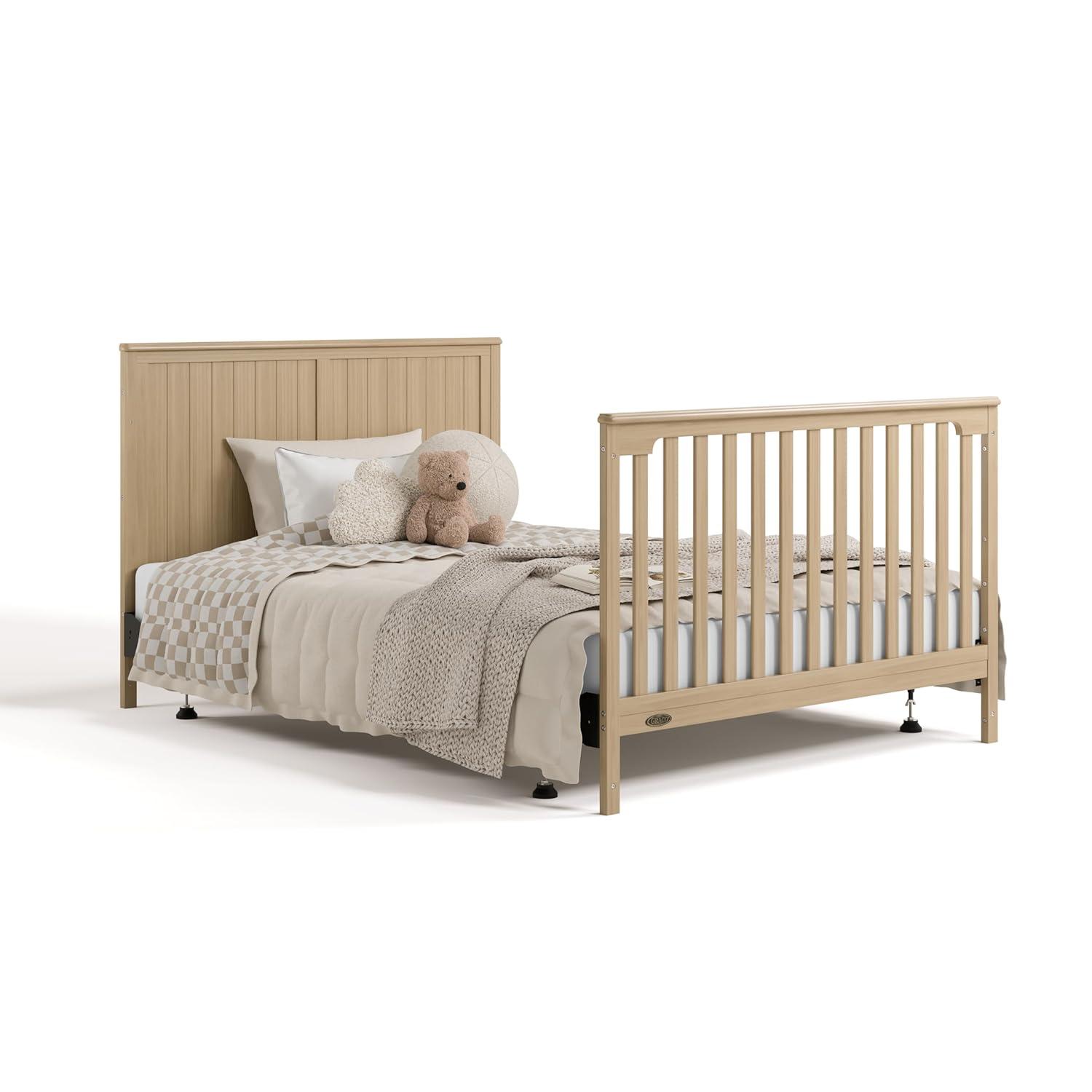 imageGraco Hadley 5in1 Convertible Crib ampamp Changer Espresso GREENGUARD Gold Certified Fits Standard Crib Mattress Converts to Toddler Bed and Full Bed 4 Adjustable Mattress HeightsDriftwood