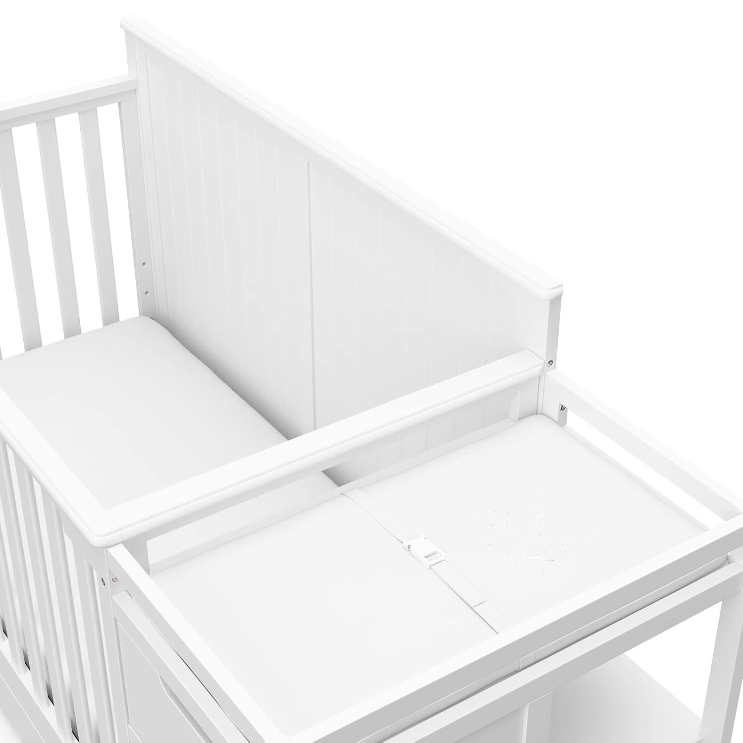imageGraco Hadley 5in1 Convertible Crib ampamp Changer Espresso GREENGUARD Gold Certified Fits Standard Crib Mattress Converts to Toddler Bed and Full Bed 4 Adjustable Mattress HeightsWhite