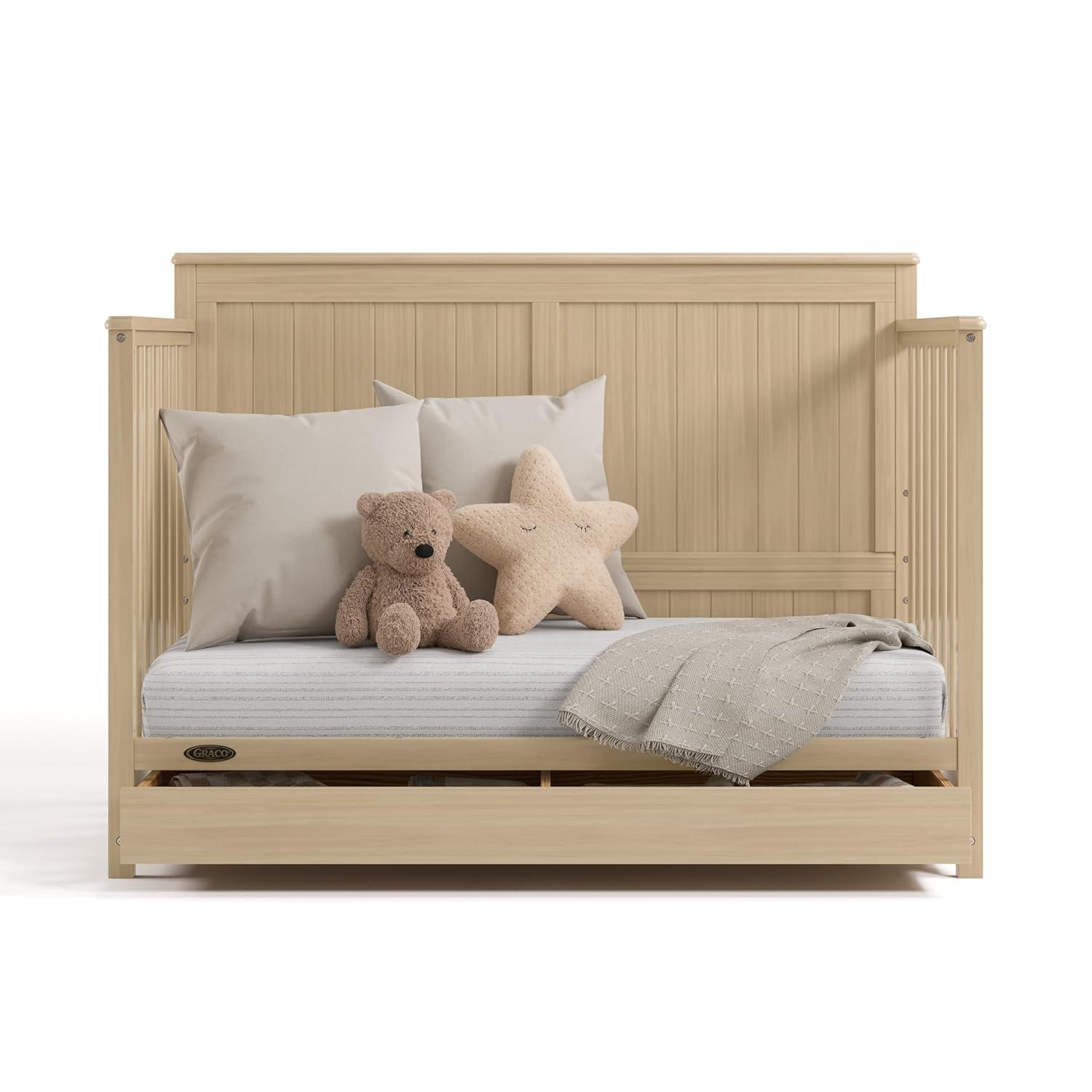 imageGraco Hadley 5in1 Convertible Crib ampamp Changer Espresso GREENGUARD Gold Certified Fits Standard Crib Mattress Converts to Toddler Bed and Full Bed 4 Adjustable Mattress HeightsDriftwood