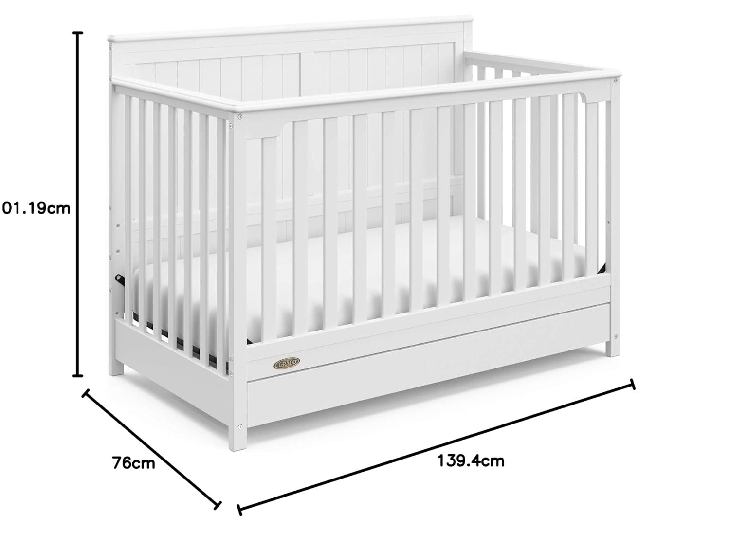 imageGraco Hadley 5in1 Convertible Crib ampamp Changer Espresso GREENGUARD Gold Certified Fits Standard Crib Mattress Converts to Toddler Bed and Full Bed 4 Adjustable Mattress HeightsWhite