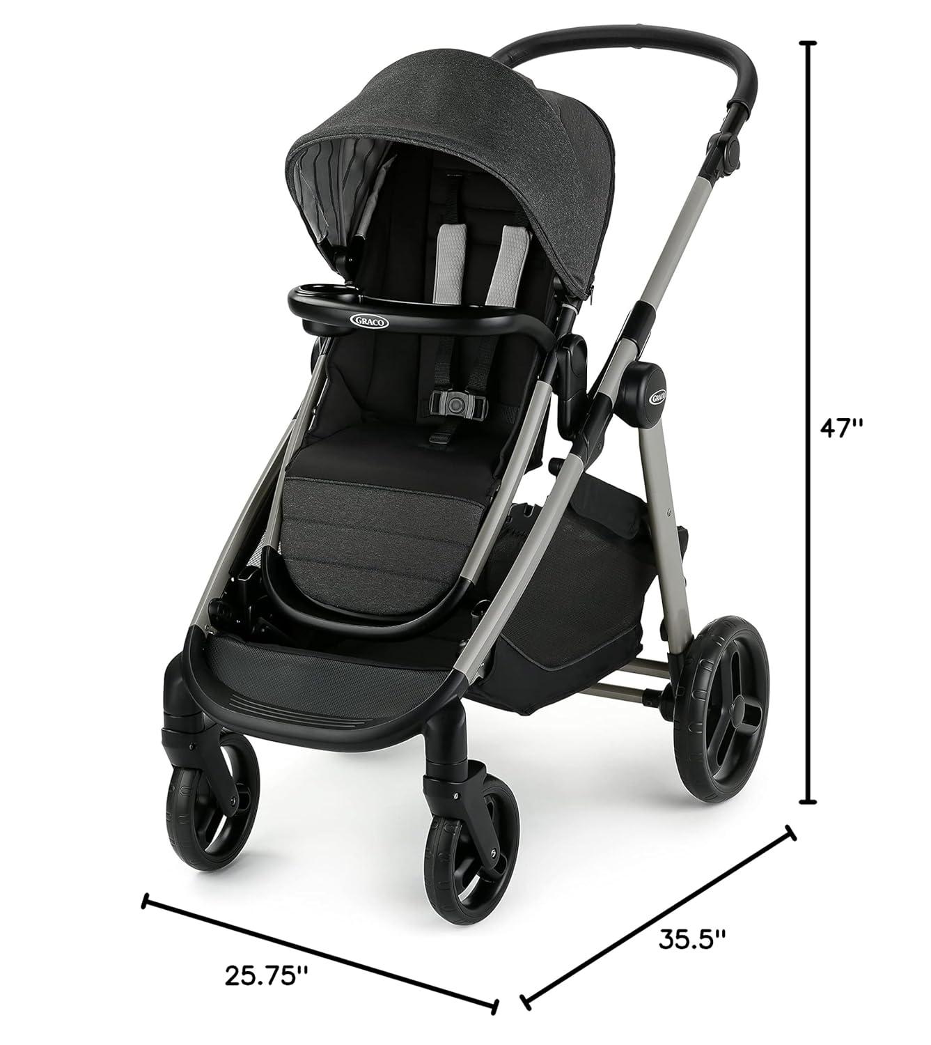 imageGraco Mode Nest2Grow DLX Travel System 4in1 Carseat Stroller Combo 4 Modes of Use Capability from Infant Car Seat Carrier to Double Stroller Includes SnugRide SnugFit LX Infant Car Seat RiordanMaison