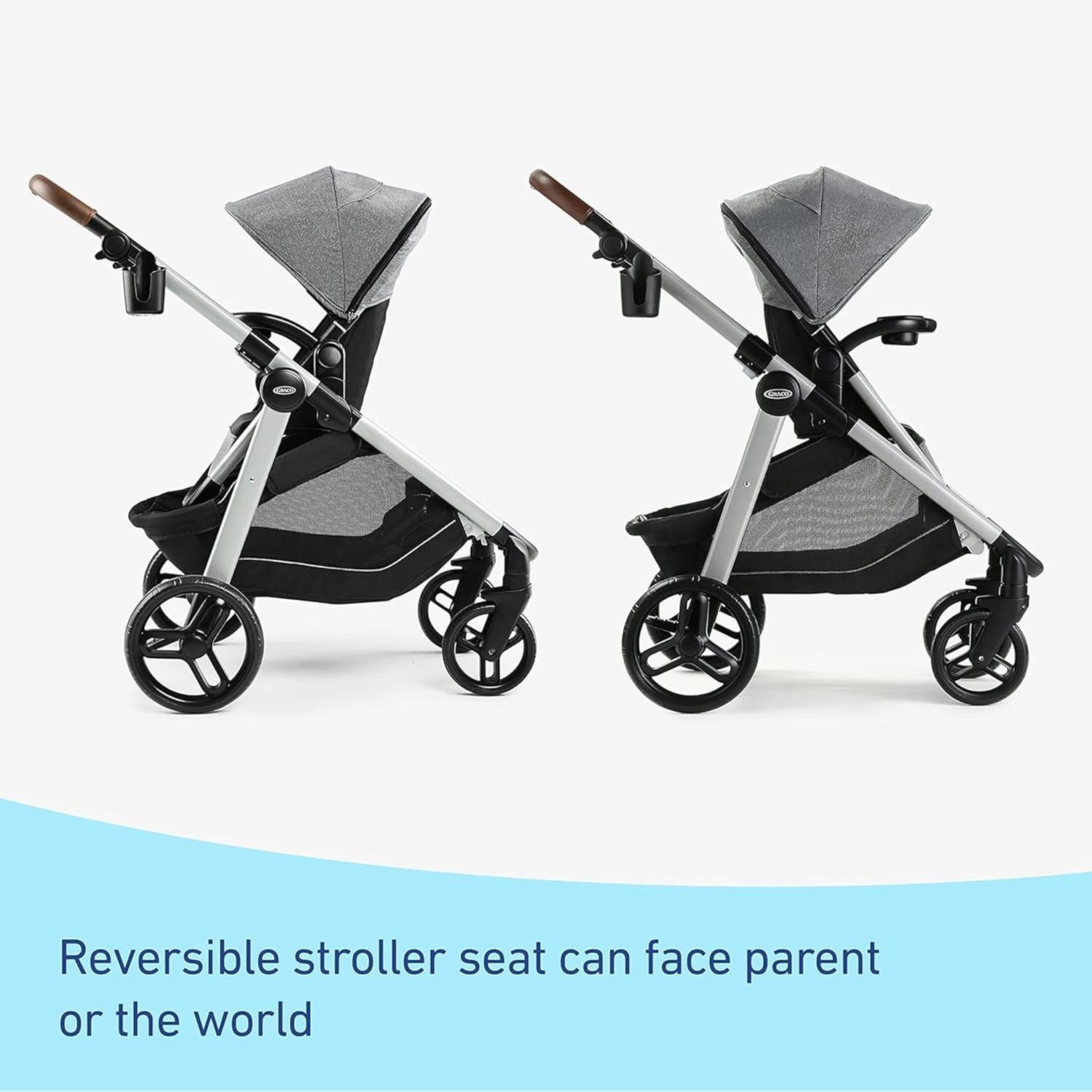 imageGraco Mode Nest2Grow DLX Travel System 4in1 Carseat Stroller Combo 4 Modes of Use Capability from Infant Car Seat Carrier to Double Stroller Includes SnugRide SnugFit LX Infant Car Seat RiordanMaison
