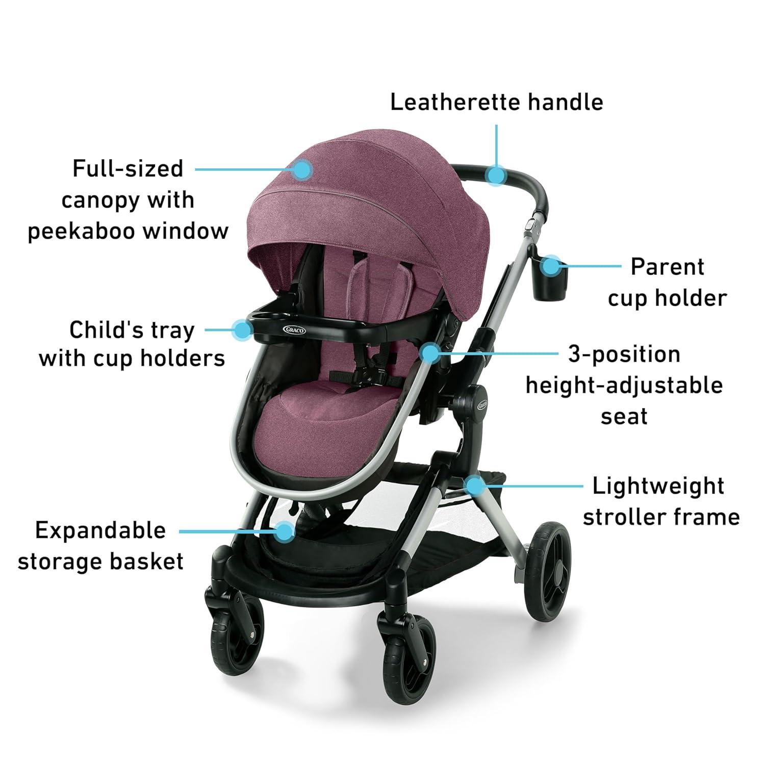 imageGraco Modes Nest Travel System 3in1 Modular Carseat Stroller Combo Adjustable Slide2Me Infant Car Seat Carrier to Toddler Stroller Includes the SnugRide DLX Infant Car Seat SullivanNorah