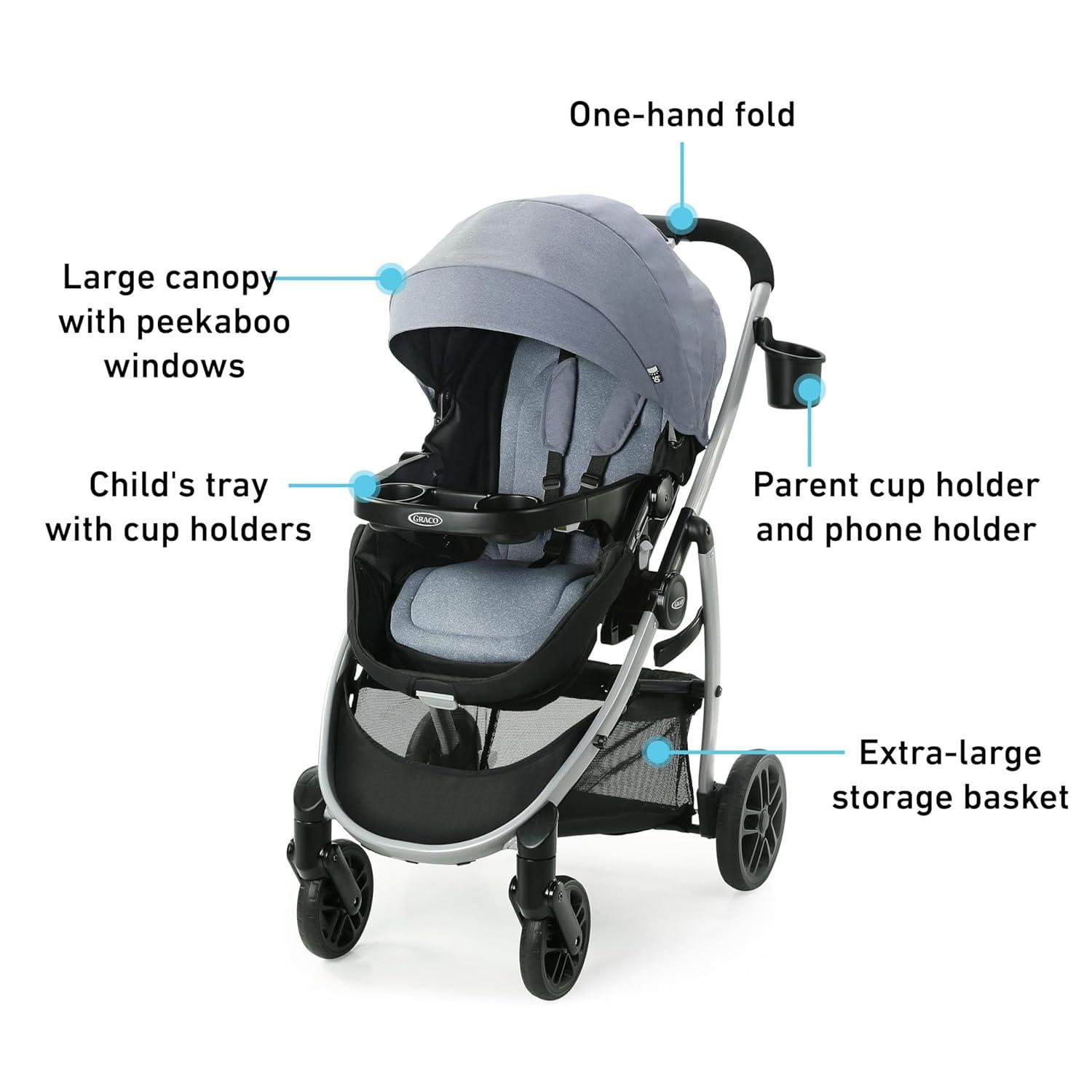 imageGraco Modes Pramette Travel System 3in1 Modular Carseat Stroller Combo Infant Car Seat Carrier to Toddler Stroller Includes the SnugRide 35 Car Seat EllingtonOntario