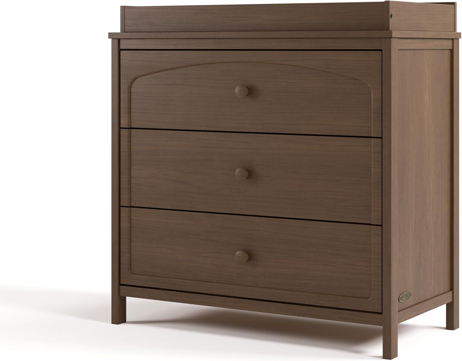 imageGraco Olivia 6 Drawer Double Dresser Driftwood GREENGUARD Gold Certified Storage for Baby and Kids Bedroom Interlocking Drawer System AntiTip Kit IncludedHazelnut