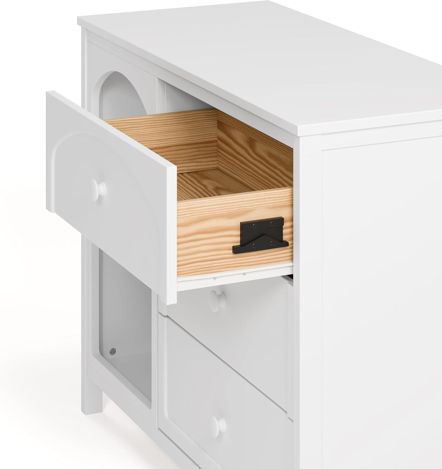 imageGraco Olivia 6 Drawer Double Dresser Driftwood GREENGUARD Gold Certified Storage for Baby and Kids Bedroom Interlocking Drawer System AntiTip Kit IncludedWhite