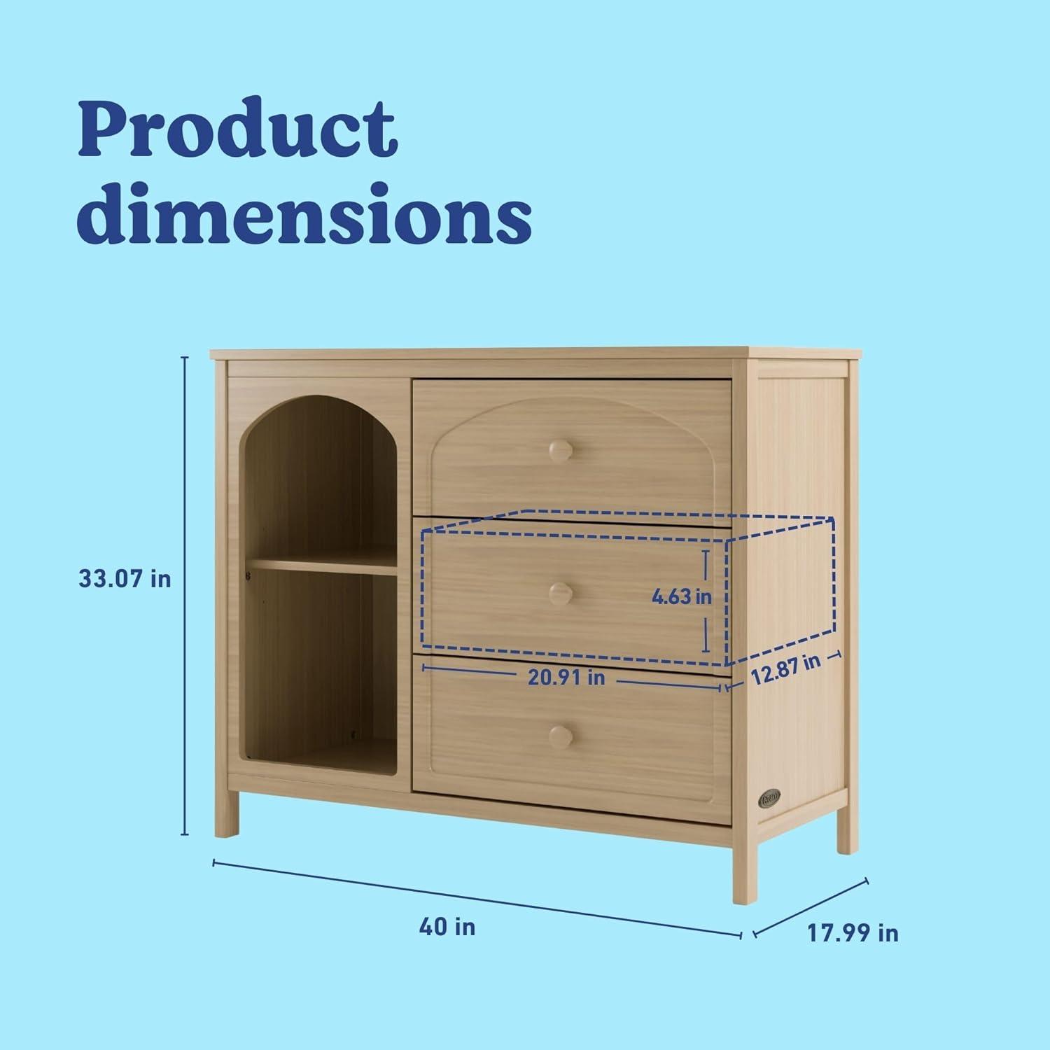 imageGraco Olivia 6 Drawer Double Dresser Driftwood GREENGUARD Gold Certified Storage for Baby and Kids Bedroom Interlocking Drawer System AntiTip Kit IncludedDriftwood