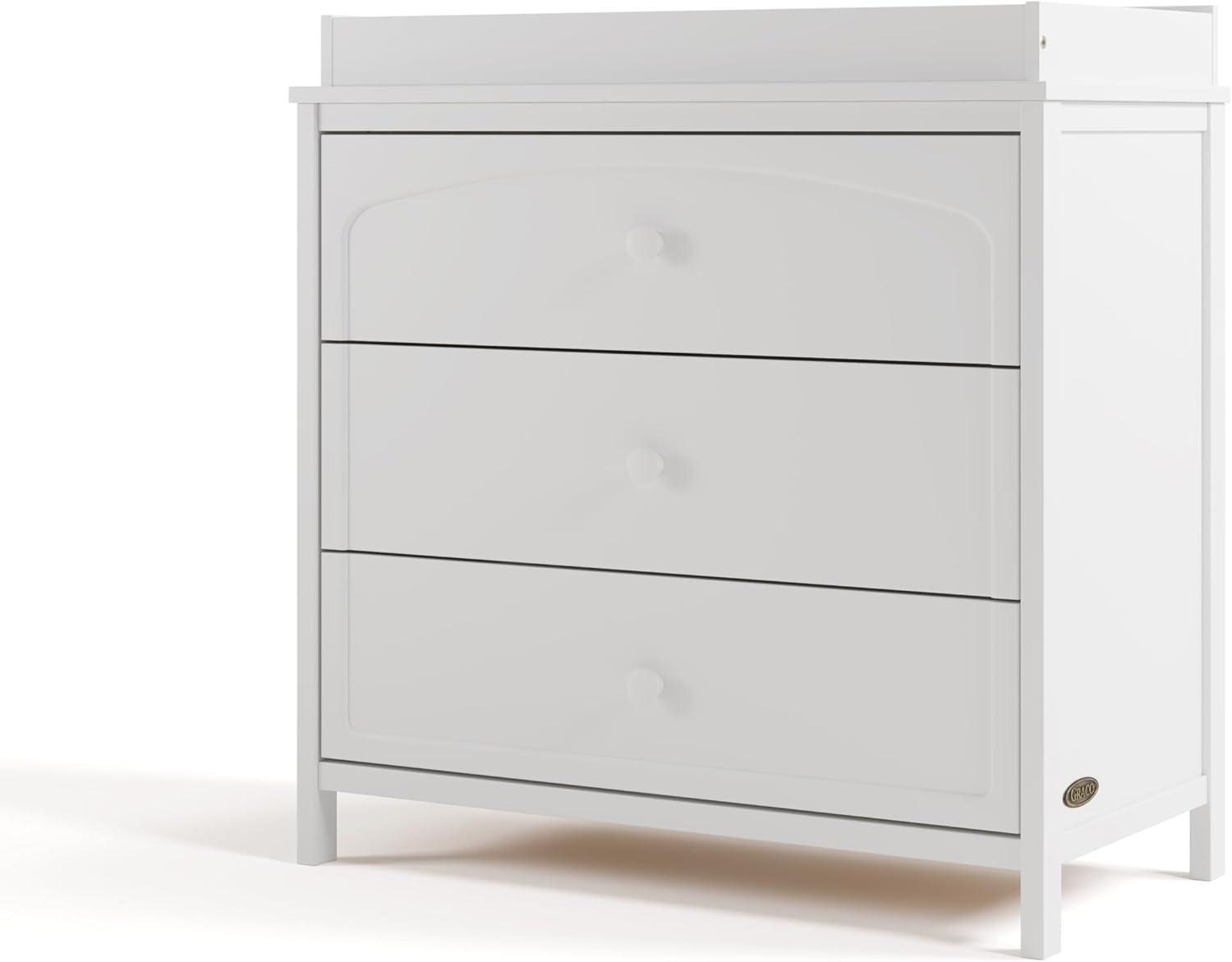 imageGraco Olivia 6 Drawer Double Dresser Driftwood GREENGUARD Gold Certified Storage for Baby and Kids Bedroom Interlocking Drawer System AntiTip Kit IncludedWhite