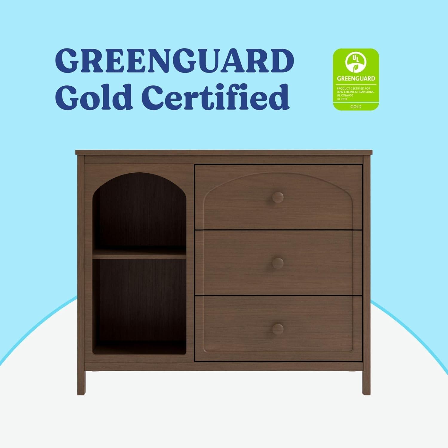 imageGraco Olivia 6 Drawer Double Dresser Driftwood GREENGUARD Gold Certified Storage for Baby and Kids Bedroom Interlocking Drawer System AntiTip Kit IncludedHazelnut