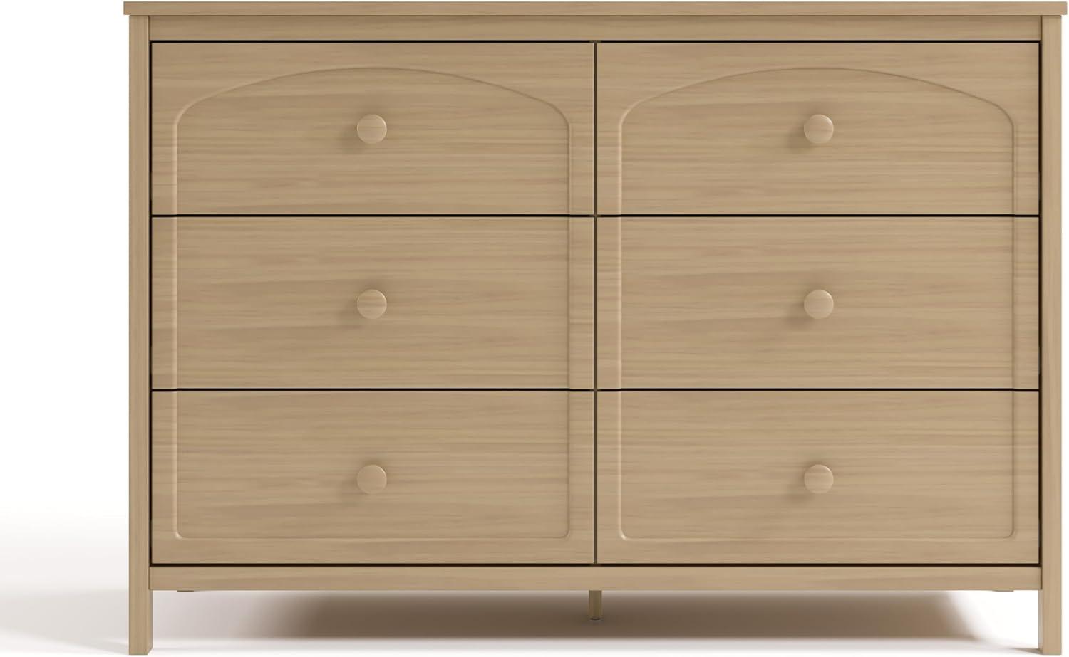 imageGraco Olivia 6 Drawer Double Dresser Driftwood GREENGUARD Gold Certified Storage for Baby and Kids Bedroom Interlocking Drawer System AntiTip Kit IncludedDriftwood