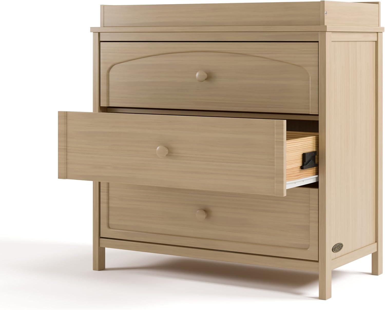 imageGraco Olivia 6 Drawer Double Dresser Driftwood GREENGUARD Gold Certified Storage for Baby and Kids Bedroom Interlocking Drawer System AntiTip Kit IncludedDriftwood