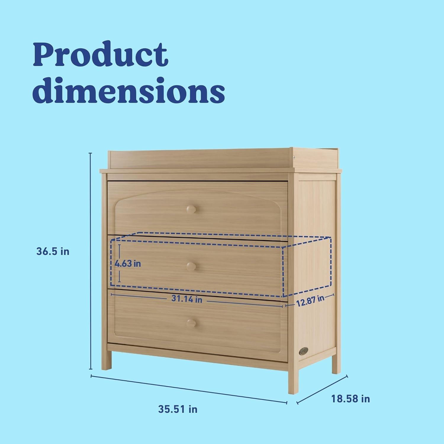 imageGraco Olivia 6 Drawer Double Dresser Driftwood GREENGUARD Gold Certified Storage for Baby and Kids Bedroom Interlocking Drawer System AntiTip Kit IncludedDriftwood