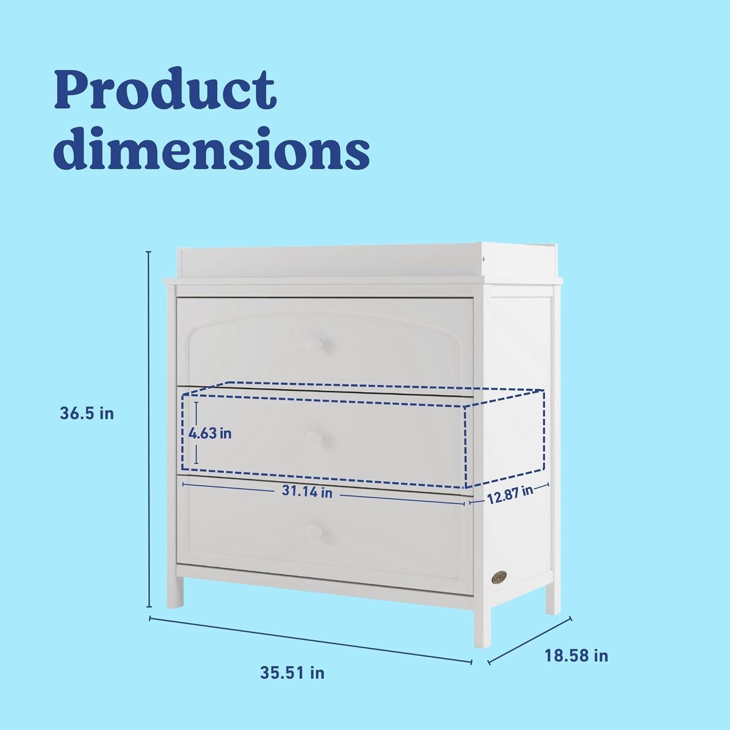 imageGraco Olivia 6 Drawer Double Dresser Driftwood GREENGUARD Gold Certified Storage for Baby and Kids Bedroom Interlocking Drawer System AntiTip Kit IncludedWhite