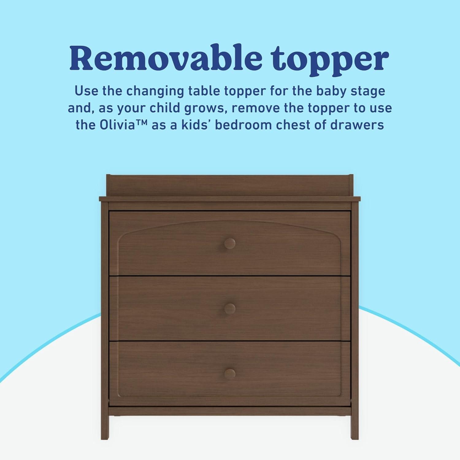 imageGraco Olivia 6 Drawer Double Dresser Driftwood GREENGUARD Gold Certified Storage for Baby and Kids Bedroom Interlocking Drawer System AntiTip Kit IncludedHazelnut