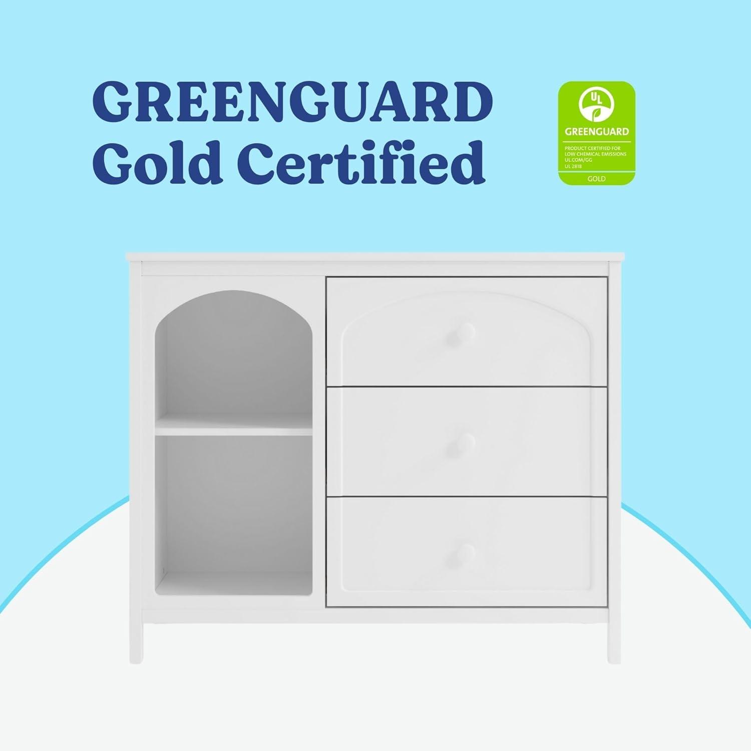 imageGraco Olivia 6 Drawer Double Dresser Driftwood GREENGUARD Gold Certified Storage for Baby and Kids Bedroom Interlocking Drawer System AntiTip Kit IncludedWhite