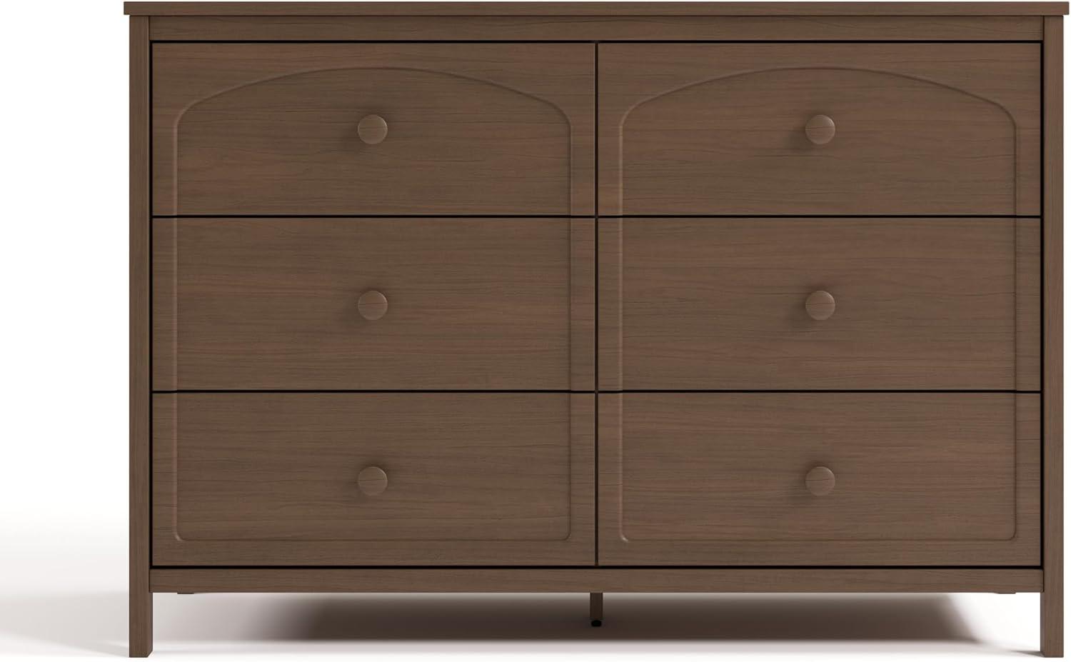 imageGraco Olivia 6 Drawer Double Dresser Driftwood GREENGUARD Gold Certified Storage for Baby and Kids Bedroom Interlocking Drawer System AntiTip Kit IncludedHazelnut